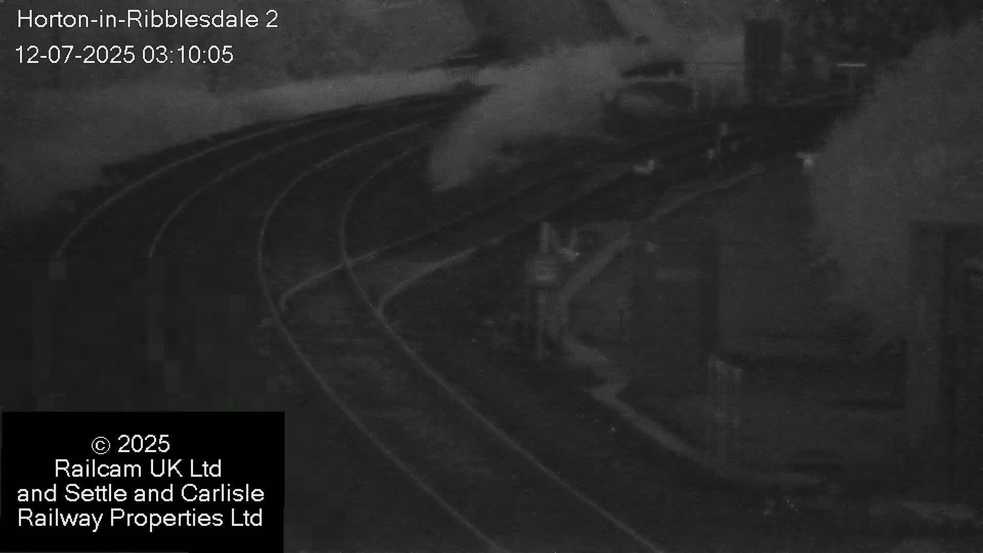 Horton-in-Ribblesdale Railway Station  South Towards View  & Quarry Siding Entrance Live Cam - North Yorkshire, Yorkshire and the Humber, England, United Kingdom