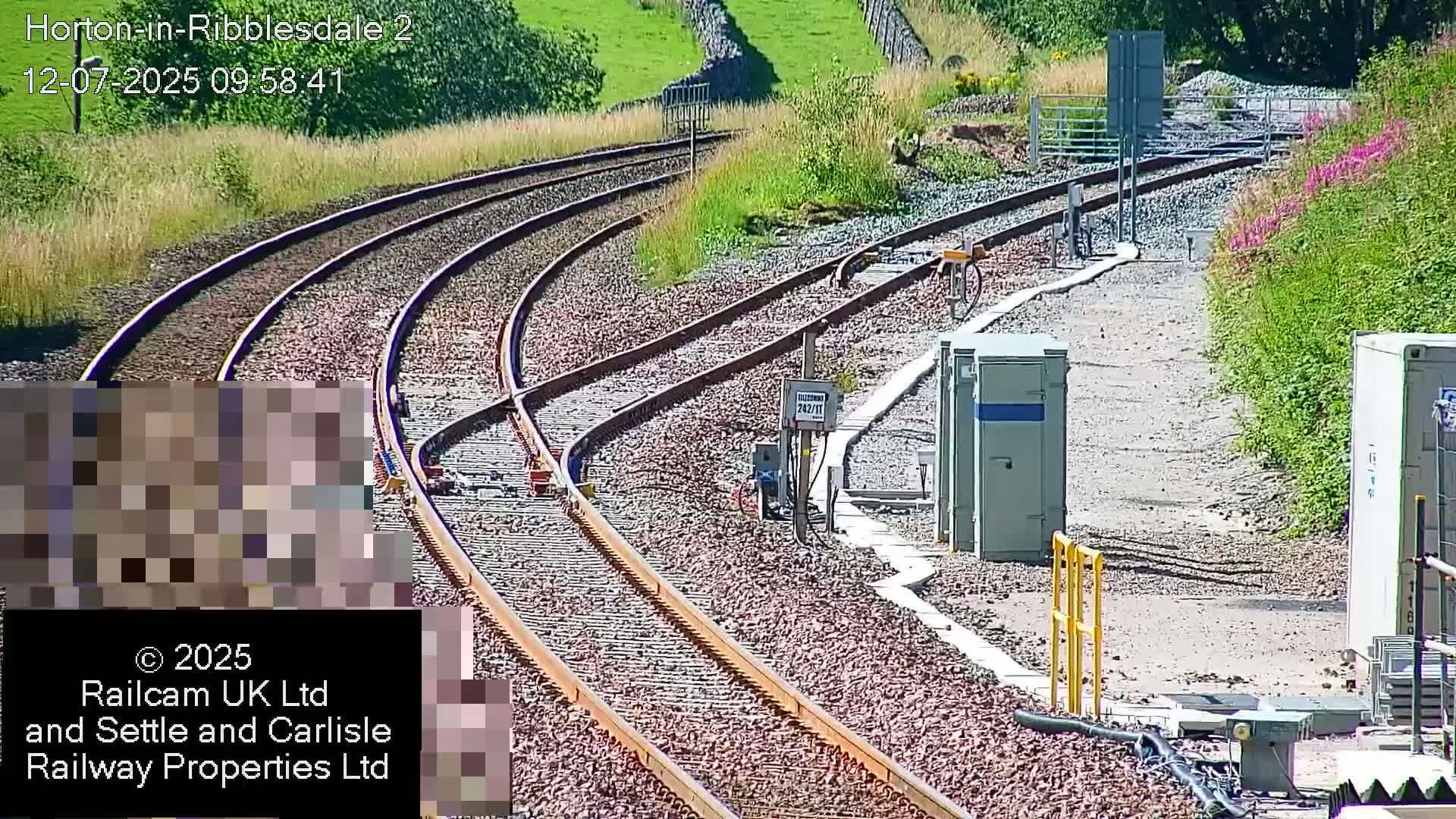 Horton-in-Ribblesdale Railway Station  South Towards View  & Quarry Siding Entrance Live Cam - North Yorkshire, Yorkshire and the Humber, England, United Kingdom
