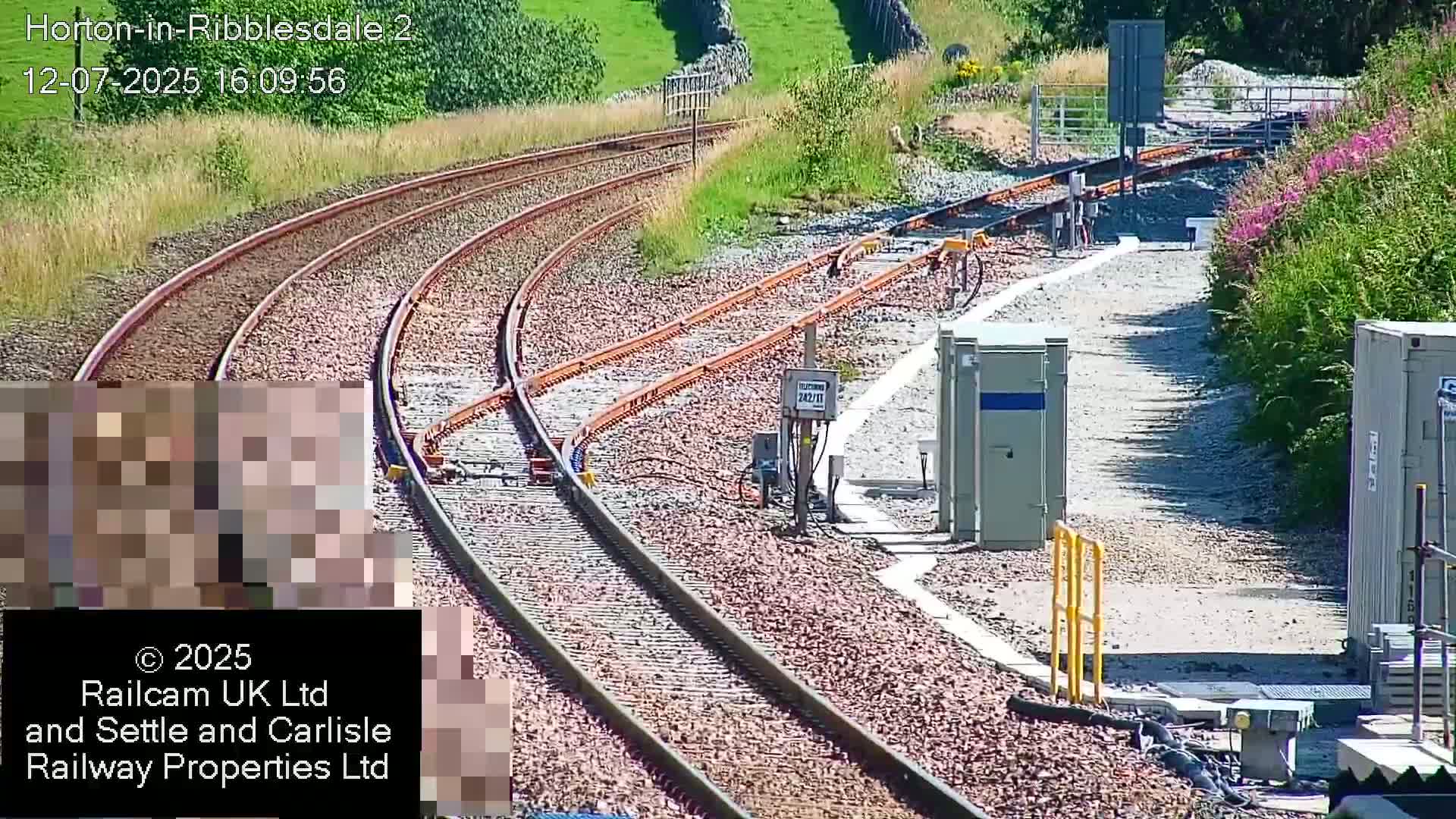 Horton-in-Ribblesdale Railway Station  South Towards View  & Quarry Siding Entrance Live Cam - North Yorkshire, Yorkshire and the Humber, England, United Kingdom