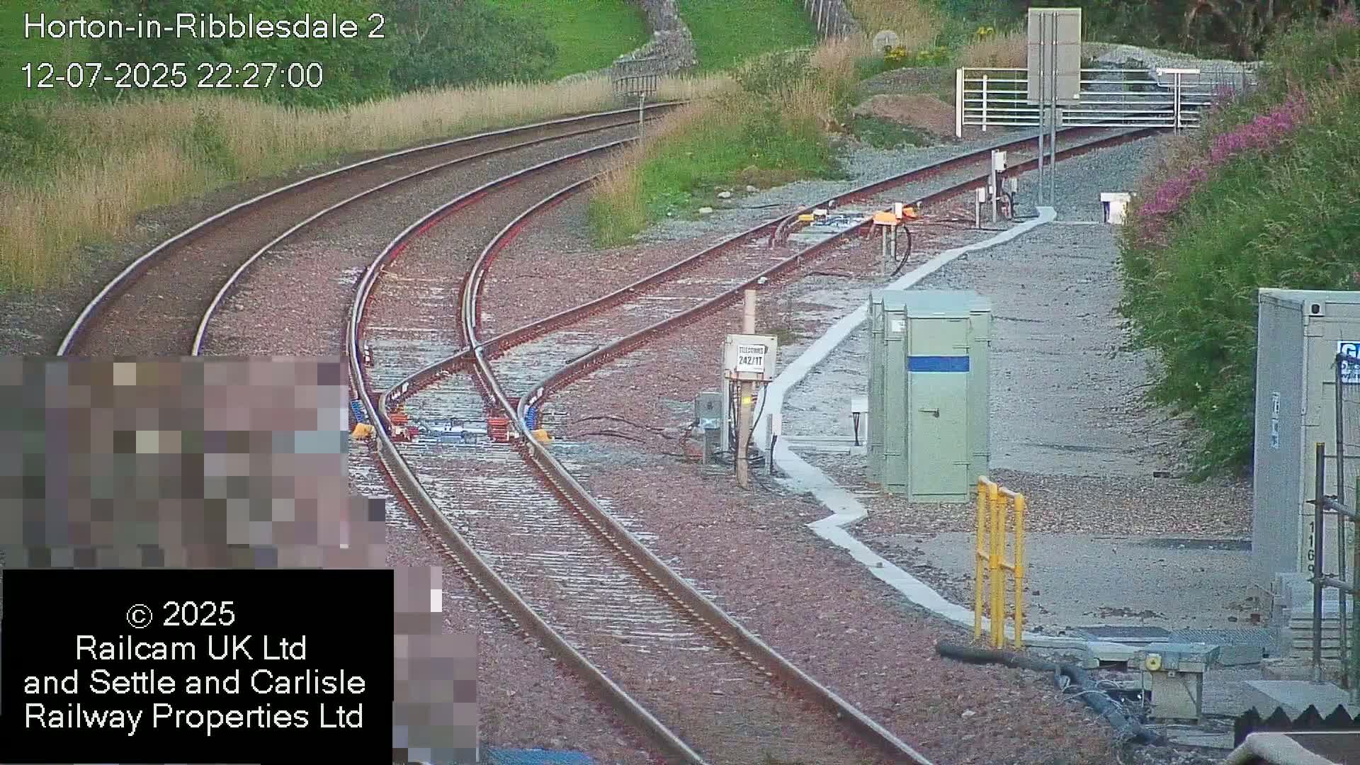 Horton-in-Ribblesdale Railway Station  South Towards View  & Quarry Siding Entrance Live Cam - North Yorkshire, Yorkshire and the Humber, England, United Kingdom