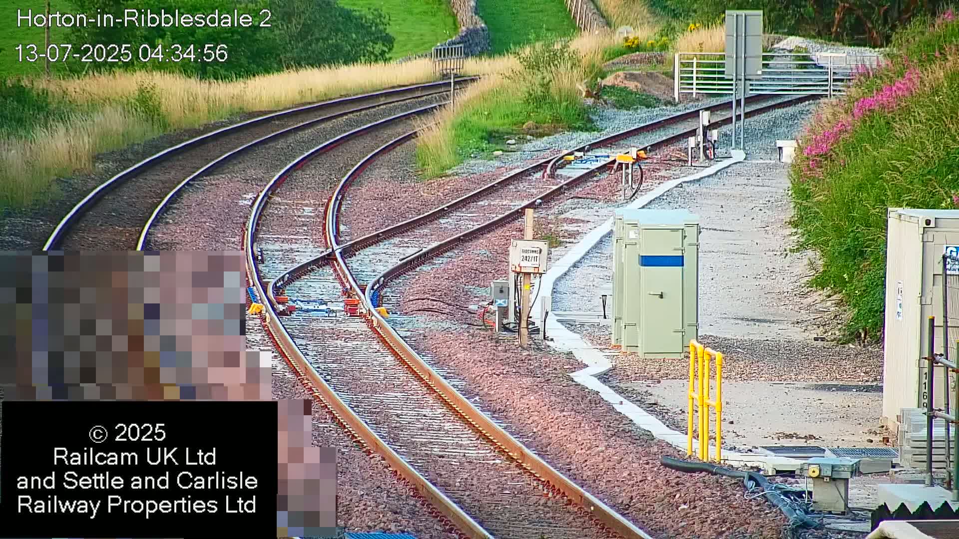 Horton-in-Ribblesdale Railway Station  South Towards View  & Quarry Siding Entrance Live Cam - North Yorkshire, Yorkshire and the Humber, England, United Kingdom