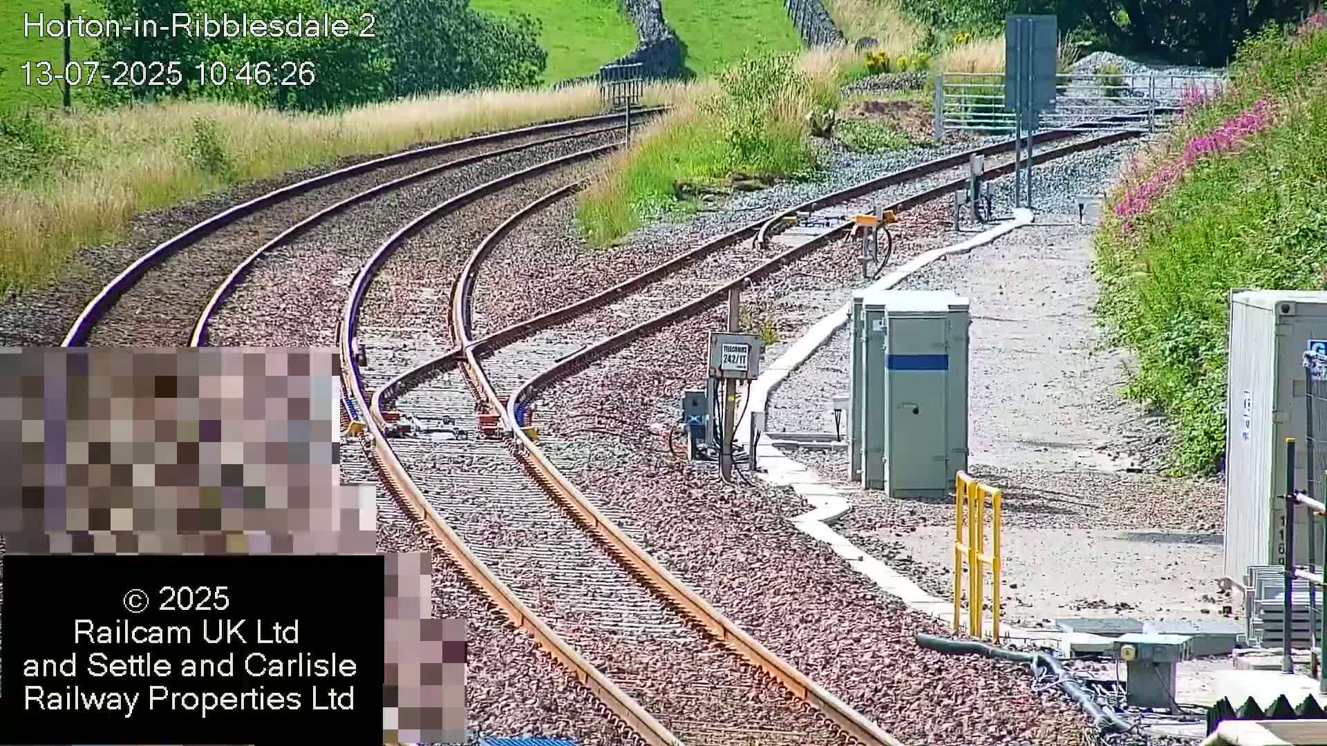 Horton-in-Ribblesdale Railway Station  South Towards View  & Quarry Siding Entrance Live Cam - North Yorkshire, Yorkshire and the Humber, England, United Kingdom