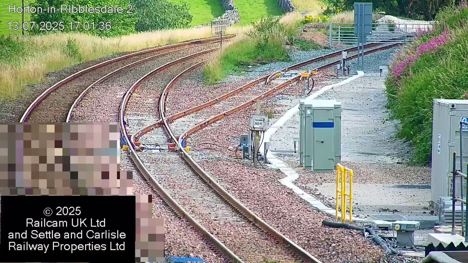 Horton-in-Ribblesdale Railway Station  South Towards View  & Quarry Siding Entrance Live Cam - North Yorkshire, Yorkshire and the Humber, England, United Kingdom