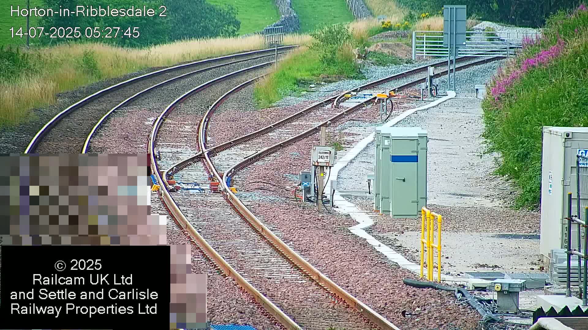 Horton-in-Ribblesdale Railway Station  South Towards View  & Quarry Siding Entrance Live Cam - North Yorkshire, Yorkshire and the Humber, England, United Kingdom