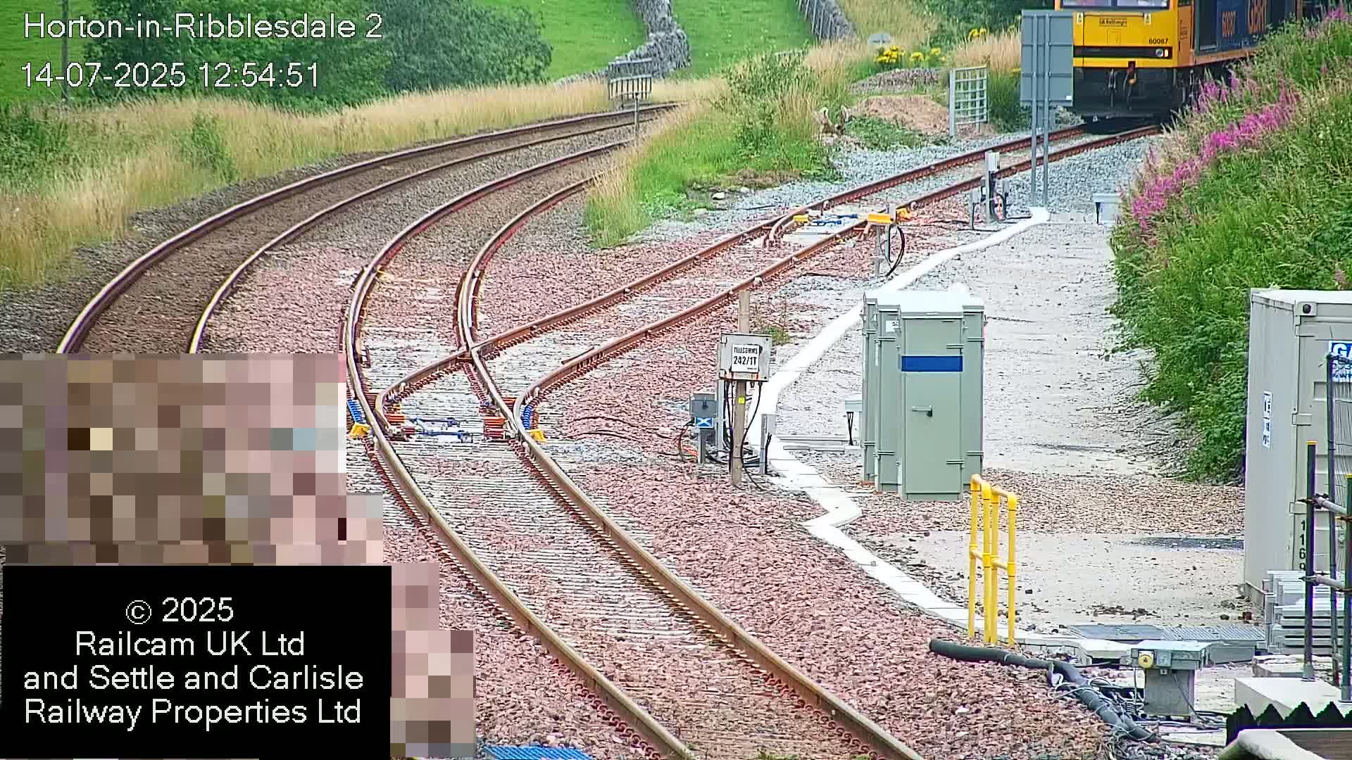 Horton-in-Ribblesdale Railway Station  South Towards View  & Quarry Siding Entrance Live Cam - North Yorkshire, Yorkshire and the Humber, England, United Kingdom