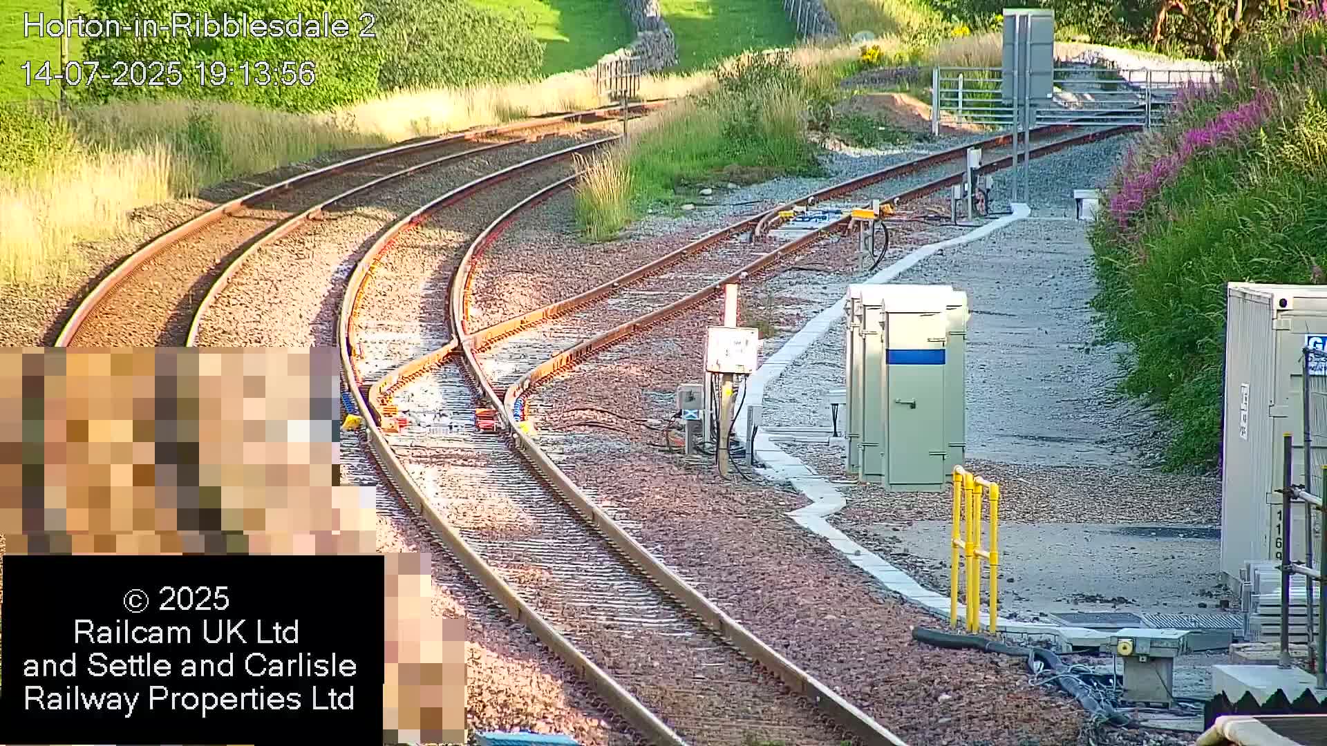 Horton-in-Ribblesdale Railway Station  South Towards View  & Quarry Siding Entrance Live Cam - North Yorkshire, Yorkshire and the Humber, England, United Kingdom