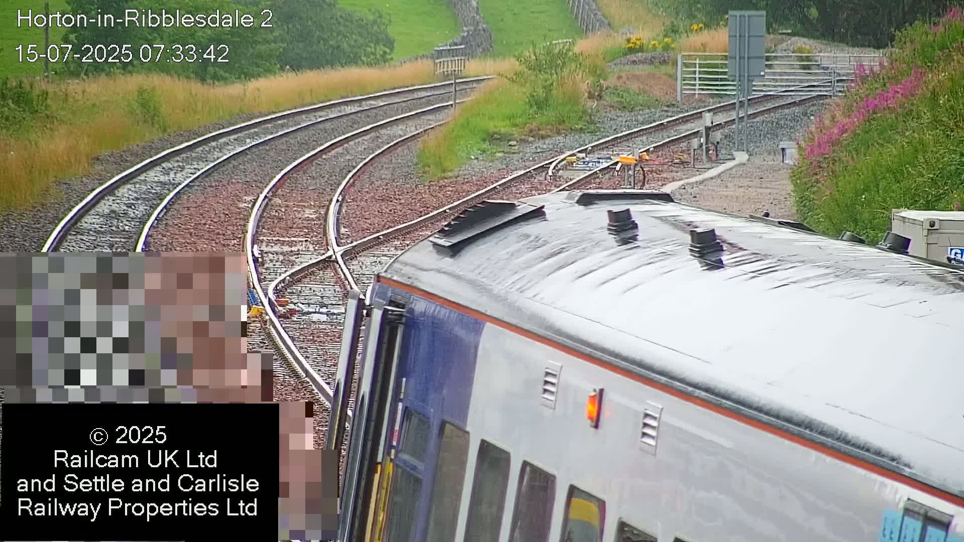 Horton-in-Ribblesdale Railway Station  South Towards View  & Quarry Siding Entrance Live Cam - North Yorkshire, Yorkshire and the Humber, England, United Kingdom