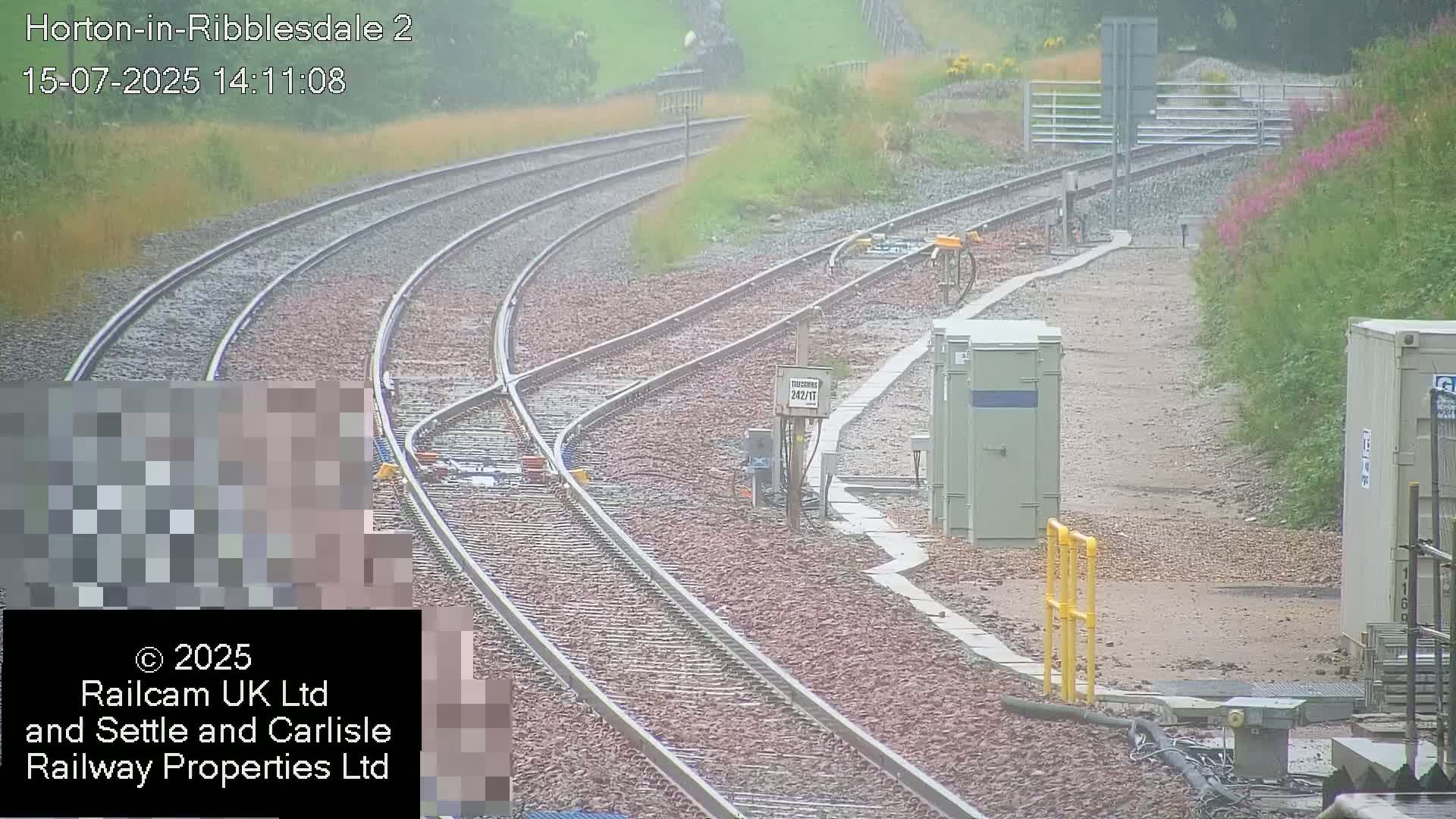 Horton-in-Ribblesdale Railway Station  South Towards View  & Quarry Siding Entrance Live Cam - North Yorkshire, Yorkshire and the Humber, England, United Kingdom