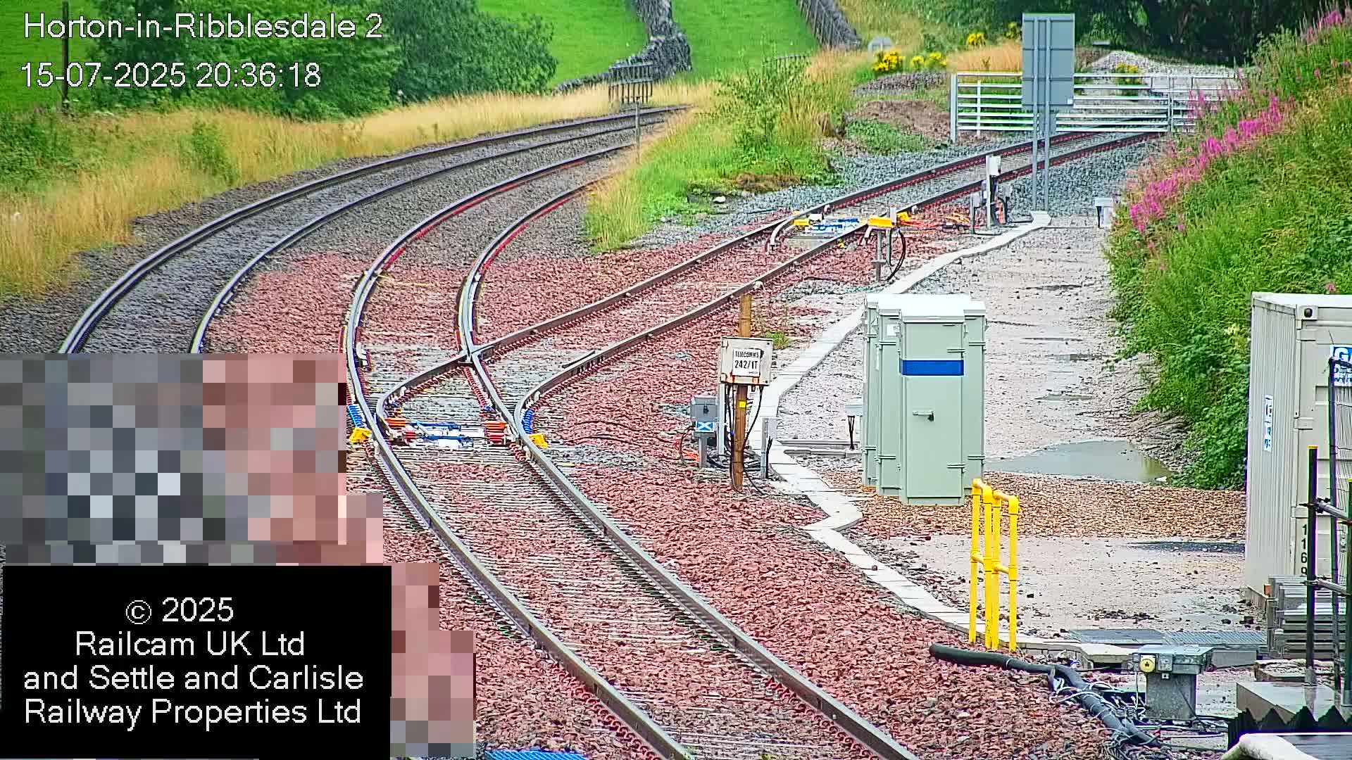 Horton-in-Ribblesdale Railway Station  South Towards View  & Quarry Siding Entrance Live Cam - North Yorkshire, Yorkshire and the Humber, England, United Kingdom