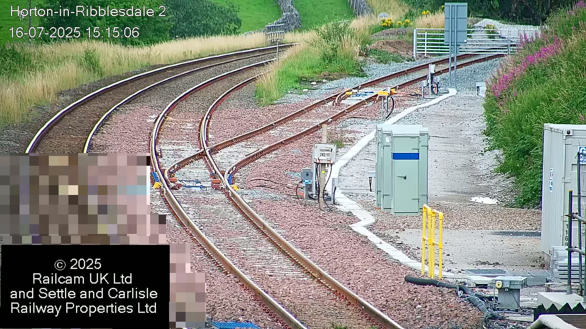 Horton-in-Ribblesdale Railway Station  South Towards View  & Quarry Siding Entrance Live Cam - North Yorkshire, Yorkshire and the Humber, England, United Kingdom