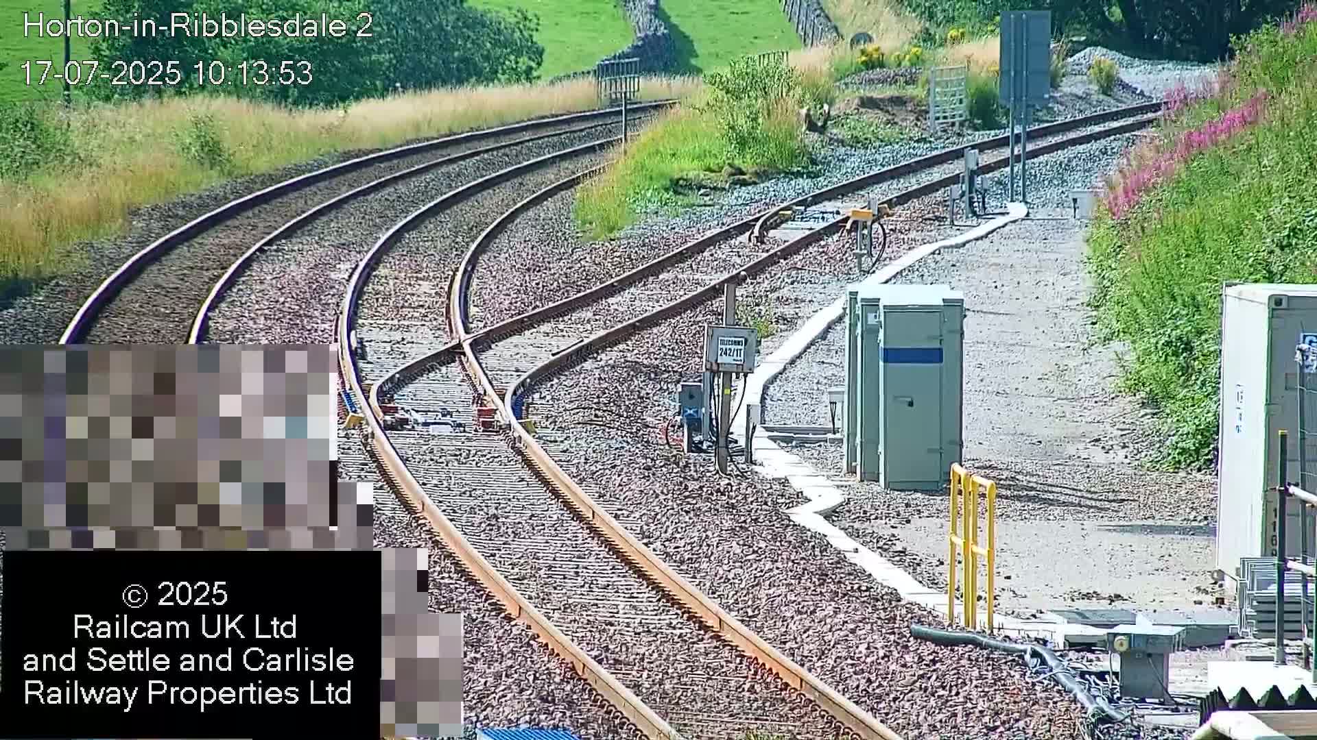 Horton-in-Ribblesdale Railway Station  South Towards View  & Quarry Siding Entrance Live Cam - North Yorkshire, Yorkshire and the Humber, England, United Kingdom