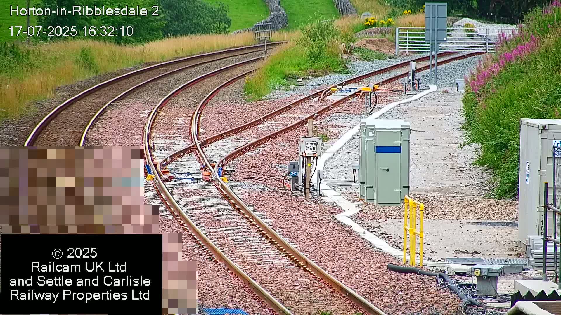 Horton-in-Ribblesdale Railway Station  South Towards View  & Quarry Siding Entrance Live Cam - North Yorkshire, Yorkshire and the Humber, England, United Kingdom