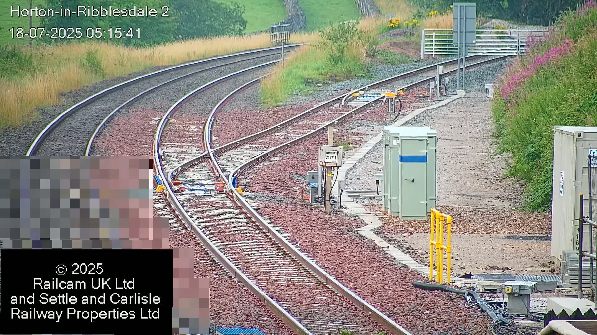 Horton-in-Ribblesdale Railway Station  South Towards View  & Quarry Siding Entrance Live Cam - North Yorkshire, Yorkshire and the Humber, England, United Kingdom