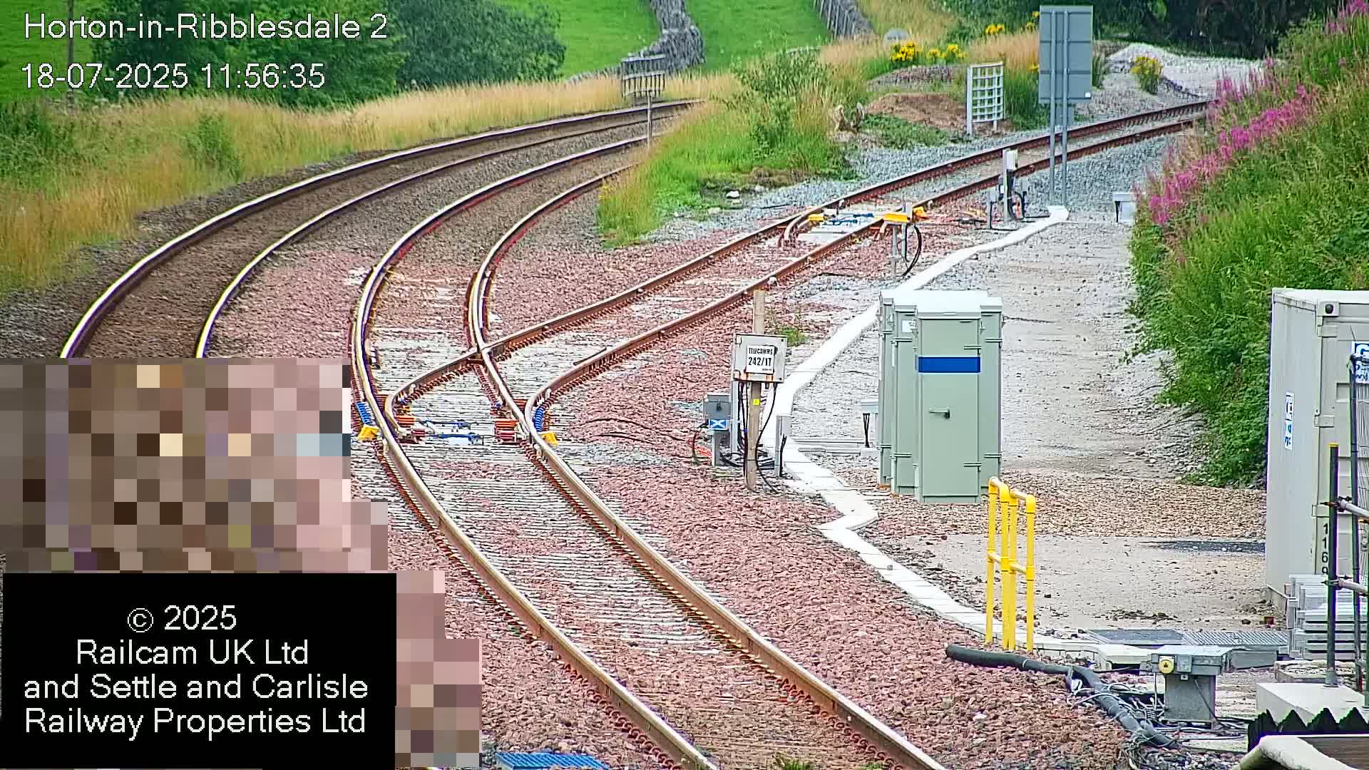 Horton-in-Ribblesdale Railway Station  South Towards View  & Quarry Siding Entrance Live Cam - North Yorkshire, Yorkshire and the Humber, England, United Kingdom