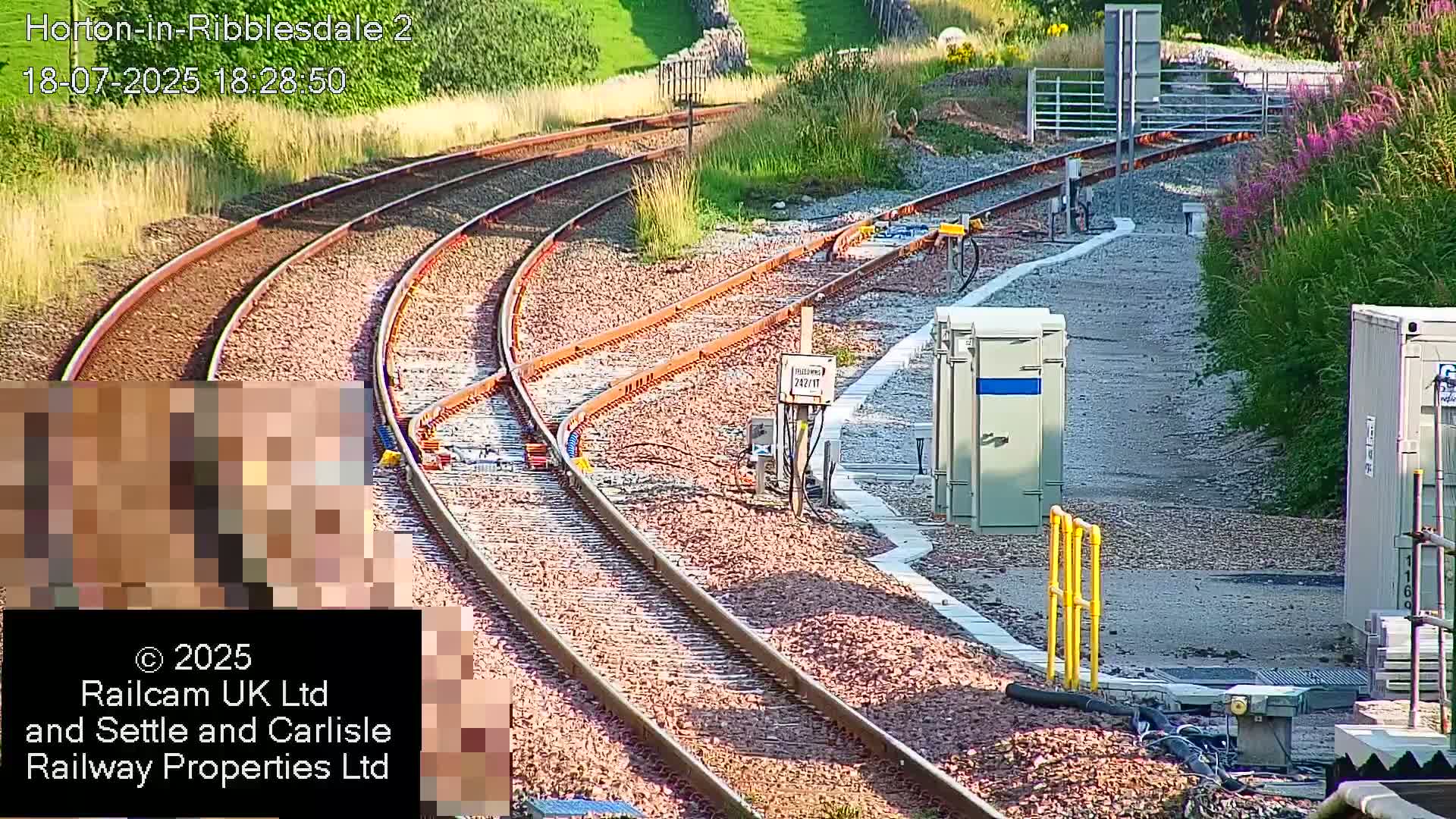 Horton-in-Ribblesdale Railway Station  South Towards View  & Quarry Siding Entrance Live Cam - North Yorkshire, Yorkshire and the Humber, England, United Kingdom
