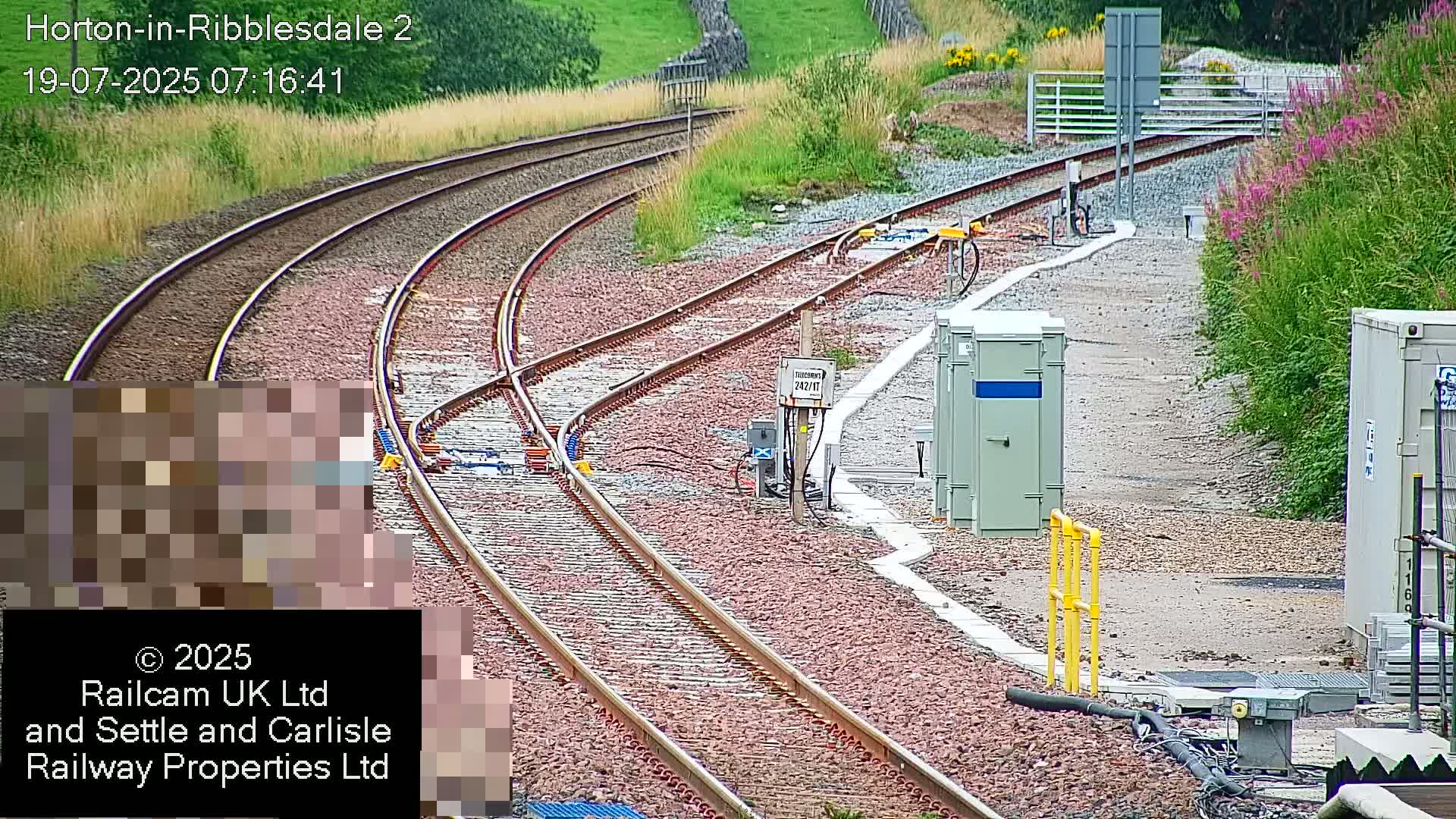 Horton-in-Ribblesdale Railway Station  South Towards View  & Quarry Siding Entrance Live Cam - North Yorkshire, Yorkshire and the Humber, England, United Kingdom