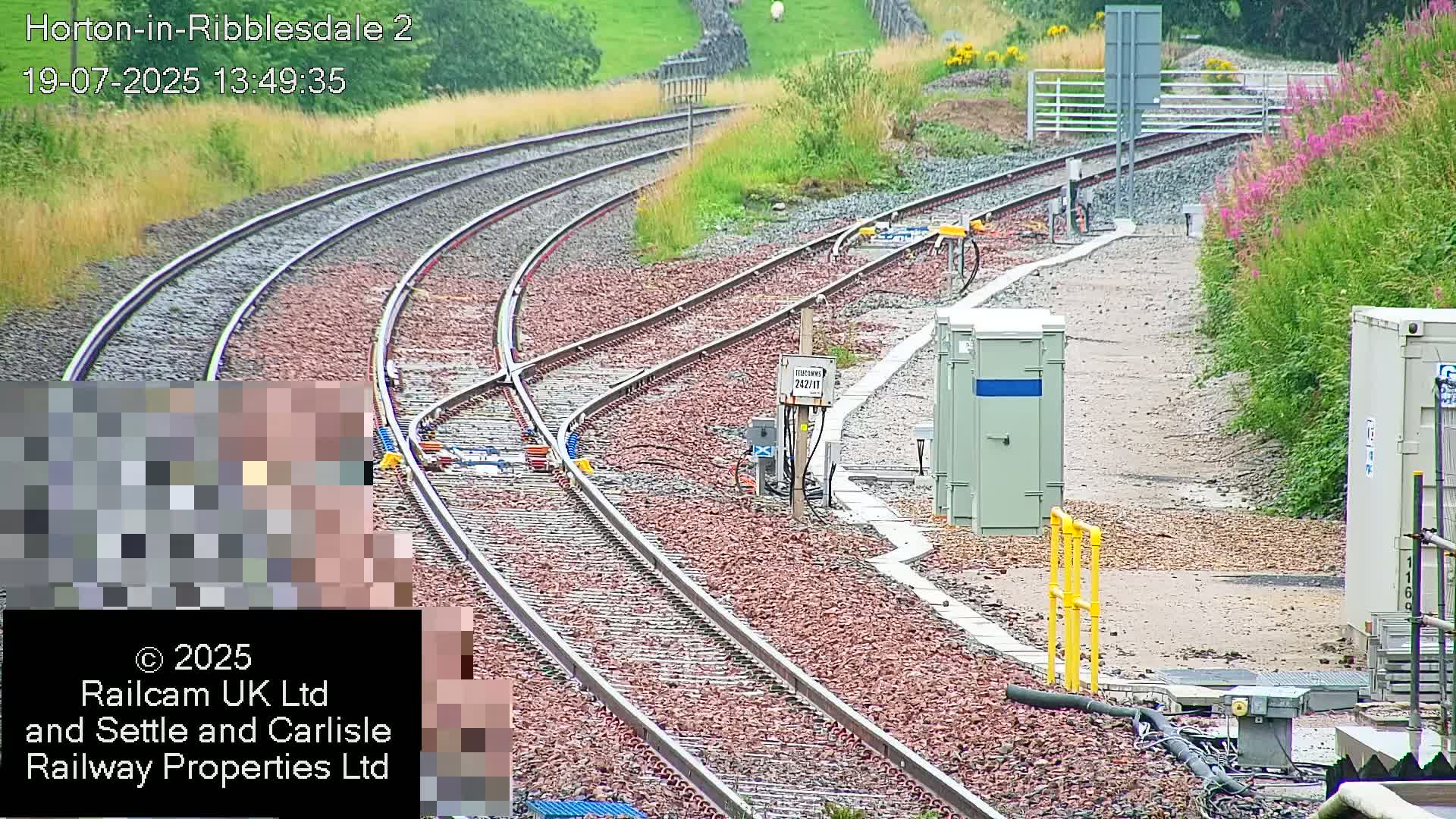 Horton-in-Ribblesdale Railway Station  South Towards View  & Quarry Siding Entrance Live Cam - North Yorkshire, Yorkshire and the Humber, England, United Kingdom