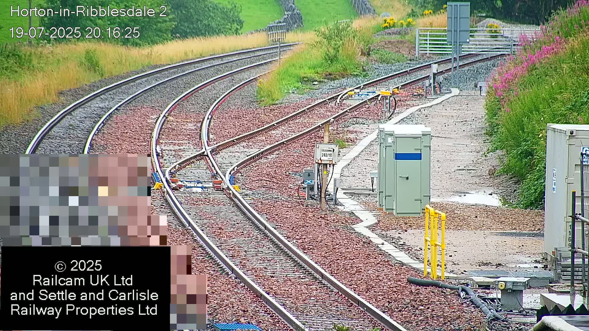 Horton-in-Ribblesdale Railway Station  South Towards View  & Quarry Siding Entrance Live Cam - North Yorkshire, Yorkshire and the Humber, England, United Kingdom