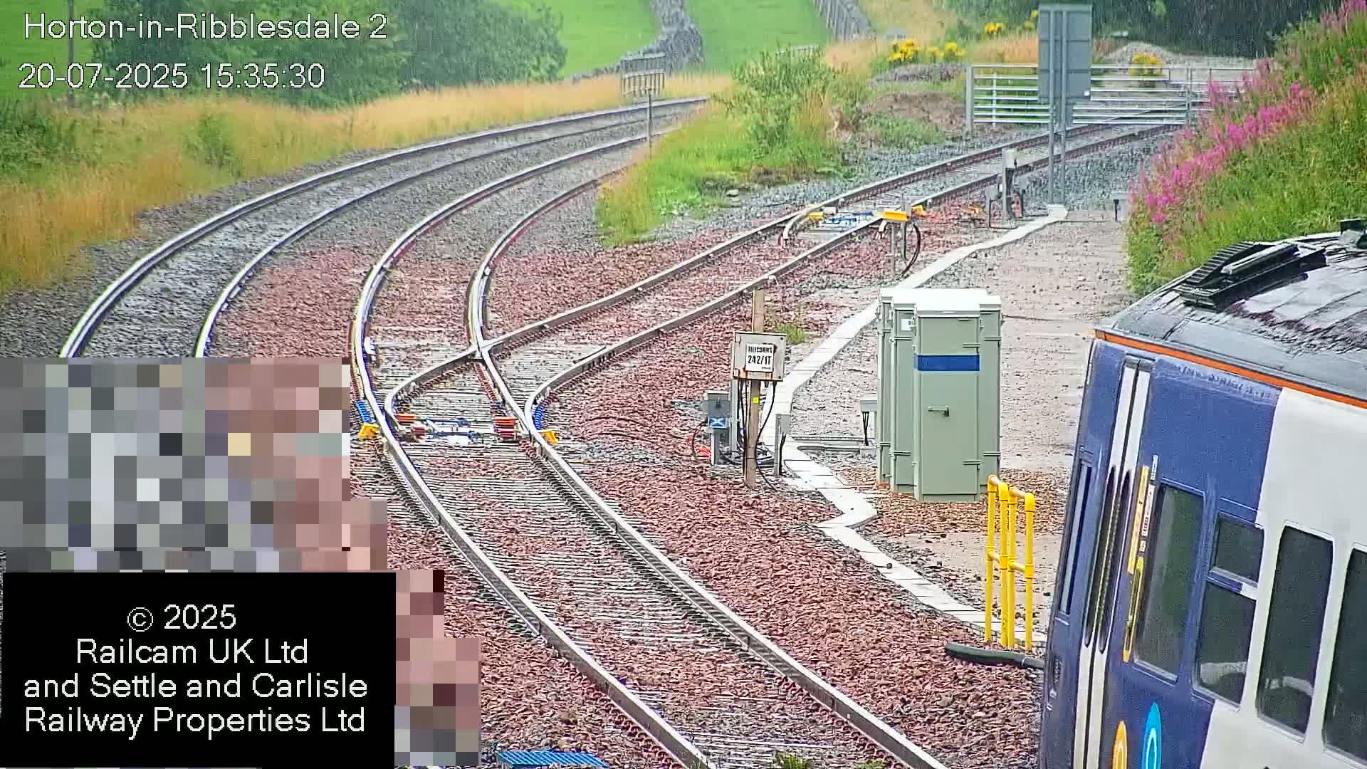 Horton-in-Ribblesdale Railway Station  South Towards View  & Quarry Siding Entrance Live Cam - North Yorkshire, Yorkshire and the Humber, England, United Kingdom