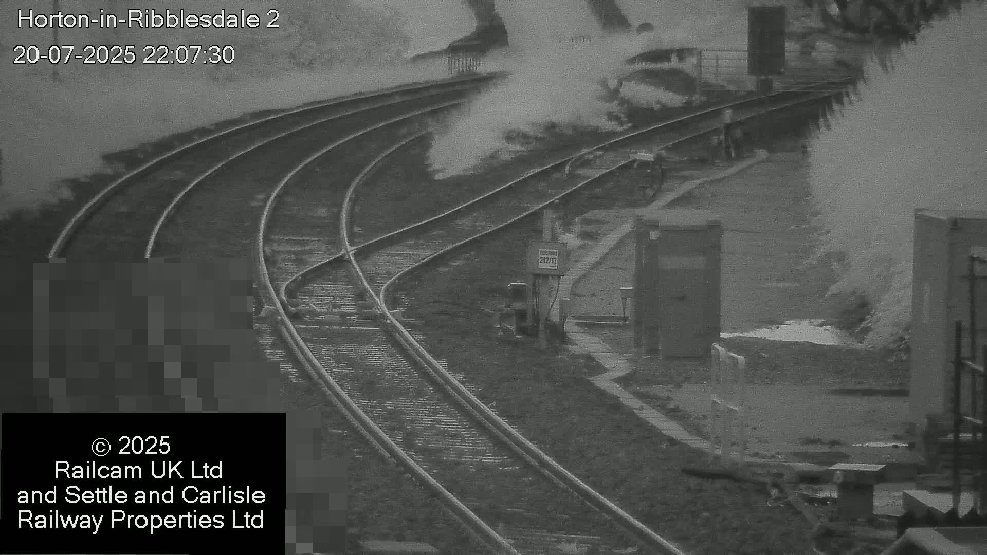 Horton-in-Ribblesdale Railway Station  South Towards View  & Quarry Siding Entrance Live Cam - North Yorkshire, Yorkshire and the Humber, England, United Kingdom