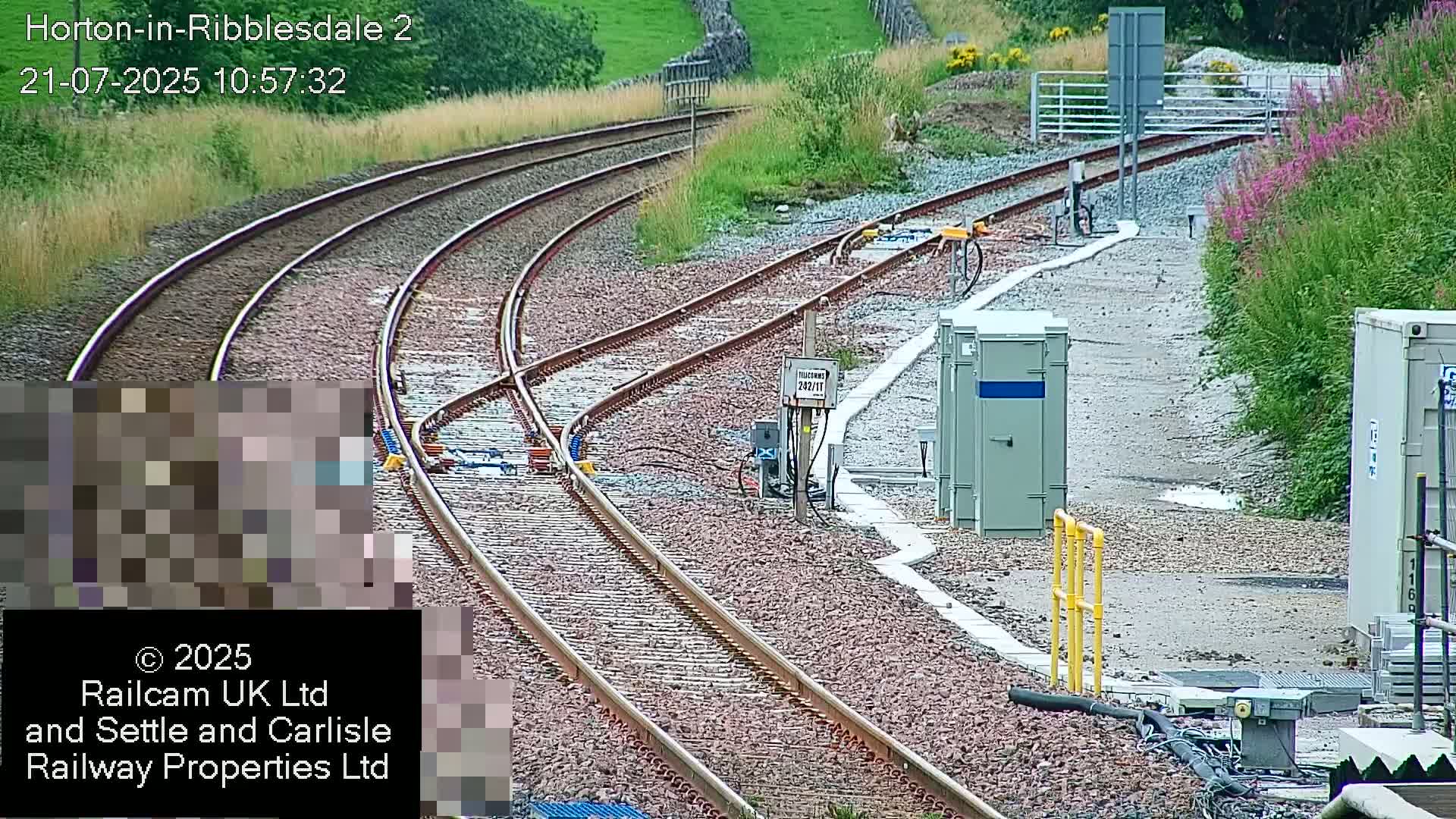 Horton-in-Ribblesdale Railway Station  South Towards View  & Quarry Siding Entrance Live Cam - North Yorkshire, Yorkshire and the Humber, England, United Kingdom