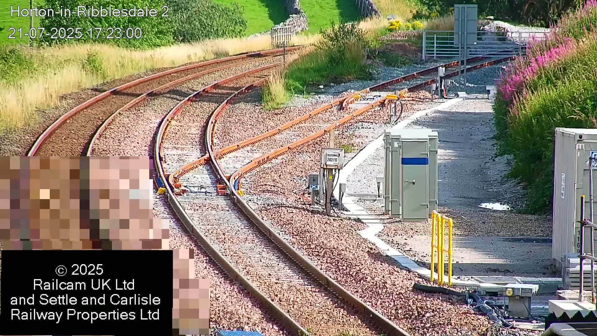 Horton-in-Ribblesdale Railway Station  South Towards View  & Quarry Siding Entrance Live Cam - North Yorkshire, Yorkshire and the Humber, England, United Kingdom