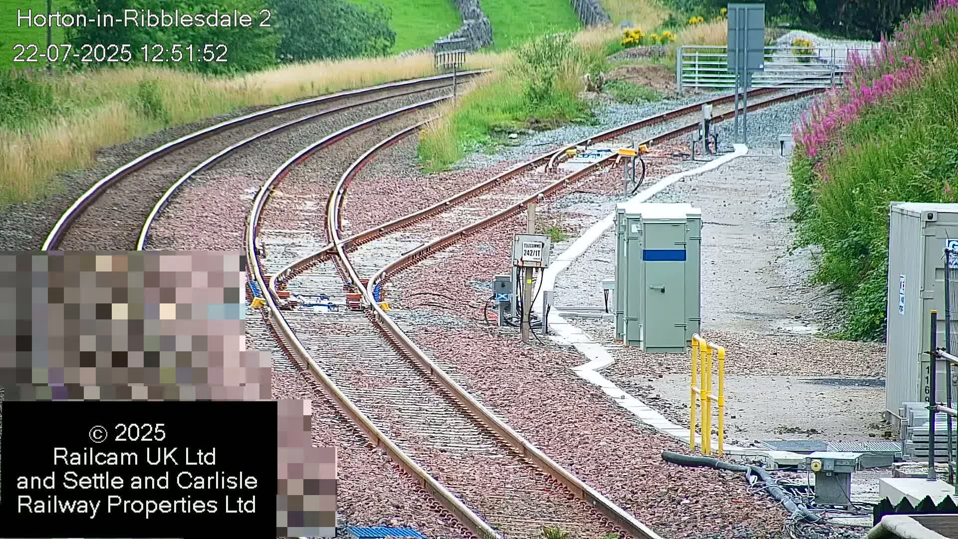 Horton-in-Ribblesdale Railway Station  South Towards View  & Quarry Siding Entrance Live Cam - North Yorkshire, Yorkshire and the Humber, England, United Kingdom