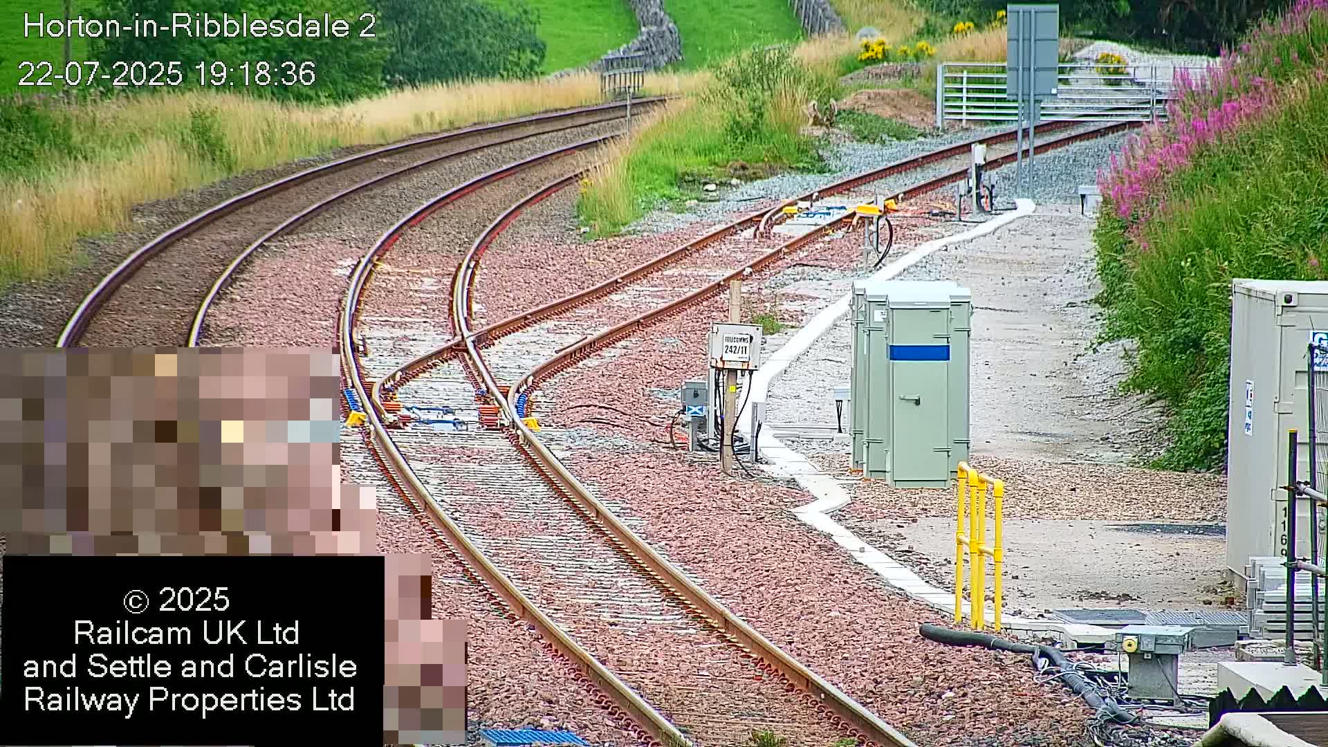 Horton-in-Ribblesdale Railway Station  South Towards View  & Quarry Siding Entrance Live Cam - North Yorkshire, Yorkshire and the Humber, England, United Kingdom