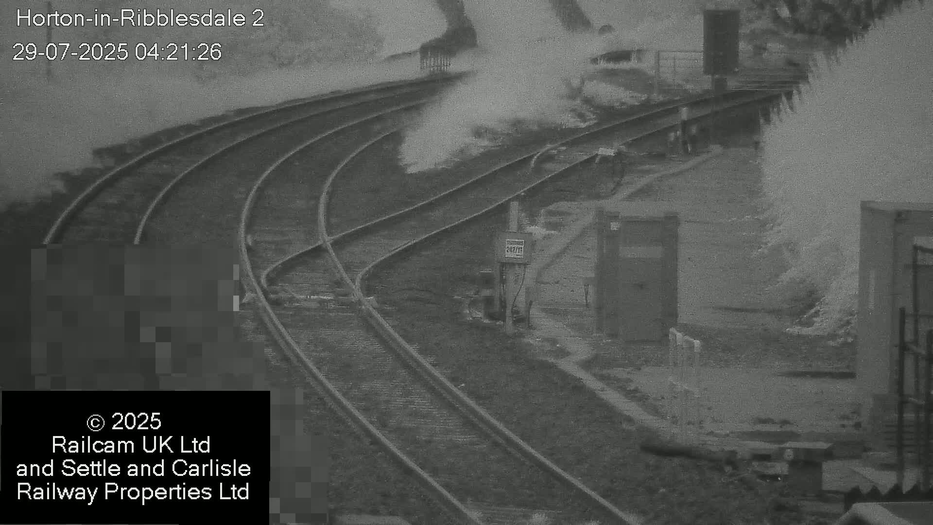 Horton-in-Ribblesdale Railway Station  South Towards View  & Quarry Siding Entrance Live Cam - North Yorkshire, Yorkshire and the Humber, England, United Kingdom