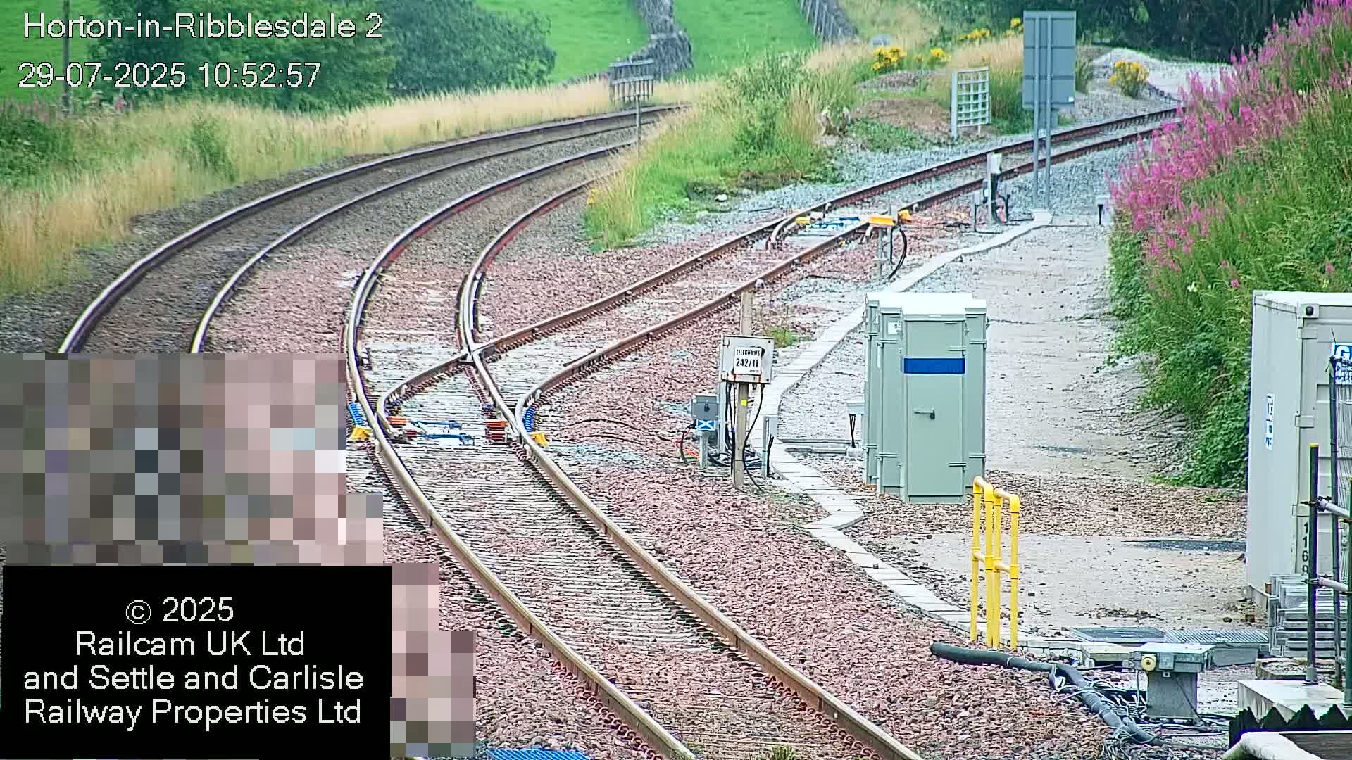 Horton-in-Ribblesdale Railway Station  South Towards View  & Quarry Siding Entrance Live Cam - North Yorkshire, Yorkshire and the Humber, England, United Kingdom