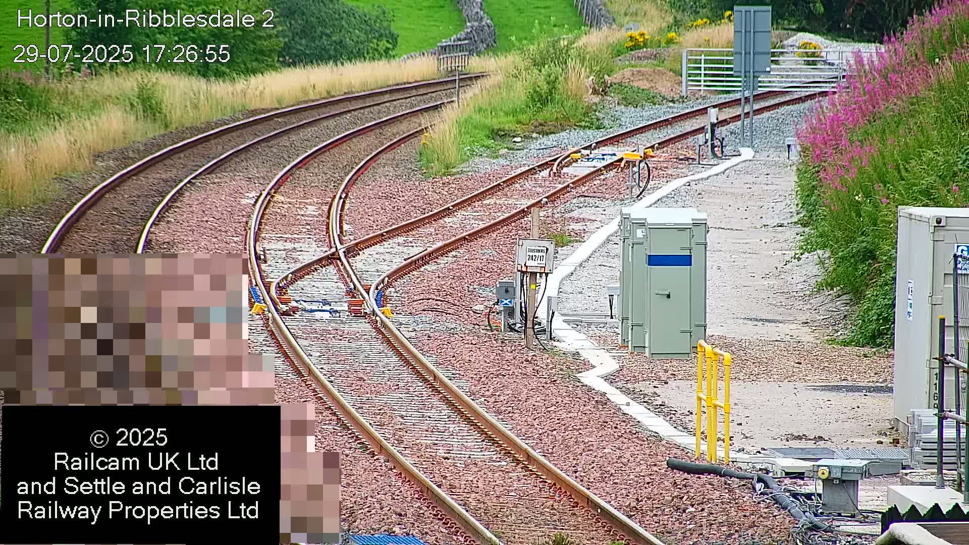 Horton-in-Ribblesdale Railway Station  South Towards View  & Quarry Siding Entrance Live Cam - North Yorkshire, Yorkshire and the Humber, England, United Kingdom