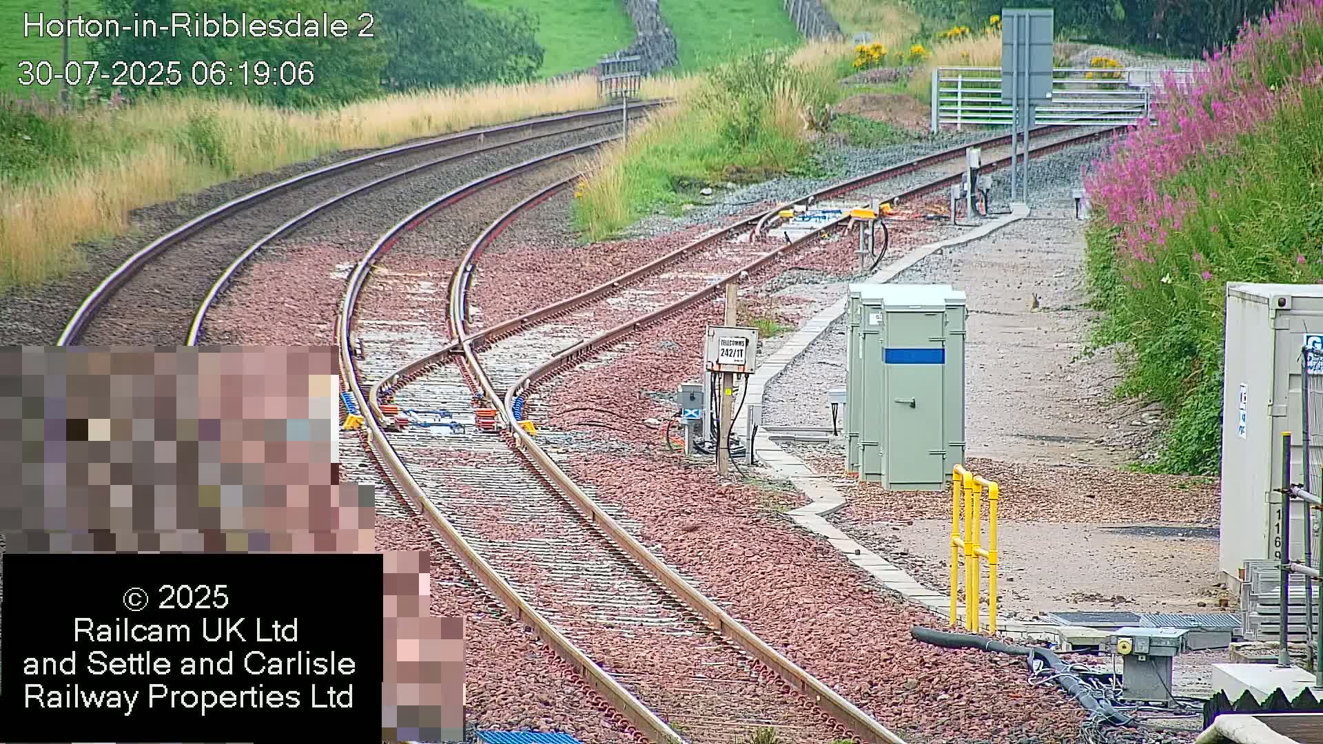 Horton-in-Ribblesdale Railway Station  South Towards View  & Quarry Siding Entrance Live Cam - North Yorkshire, Yorkshire and the Humber, England, United Kingdom