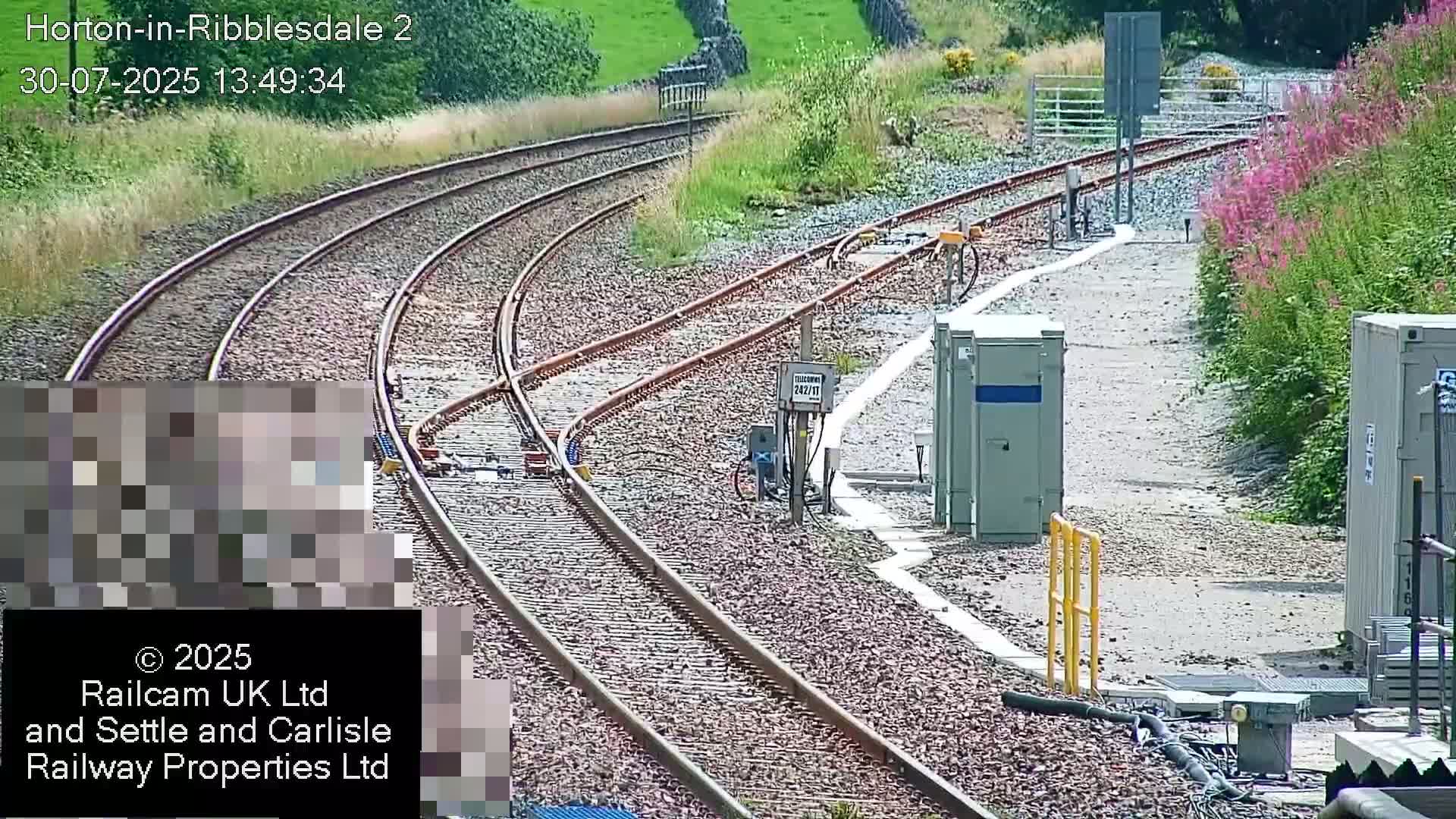 Horton-in-Ribblesdale Railway Station  South Towards View  & Quarry Siding Entrance Live Cam - North Yorkshire, Yorkshire and the Humber, England, United Kingdom