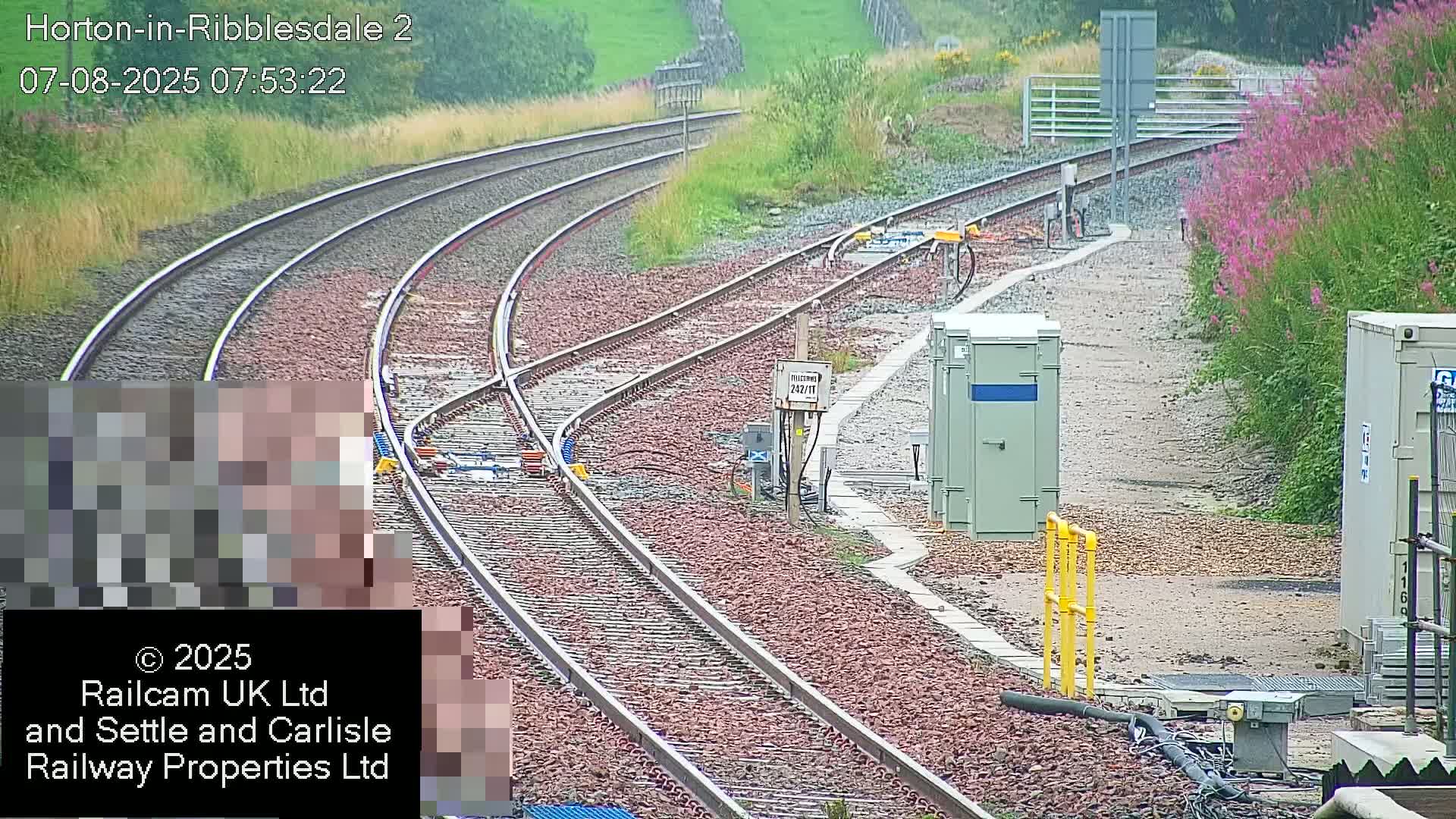 Horton-in-Ribblesdale Railway Station  South Towards View  & Quarry Siding Entrance Live Cam - North Yorkshire, Yorkshire and the Humber, England, United Kingdom