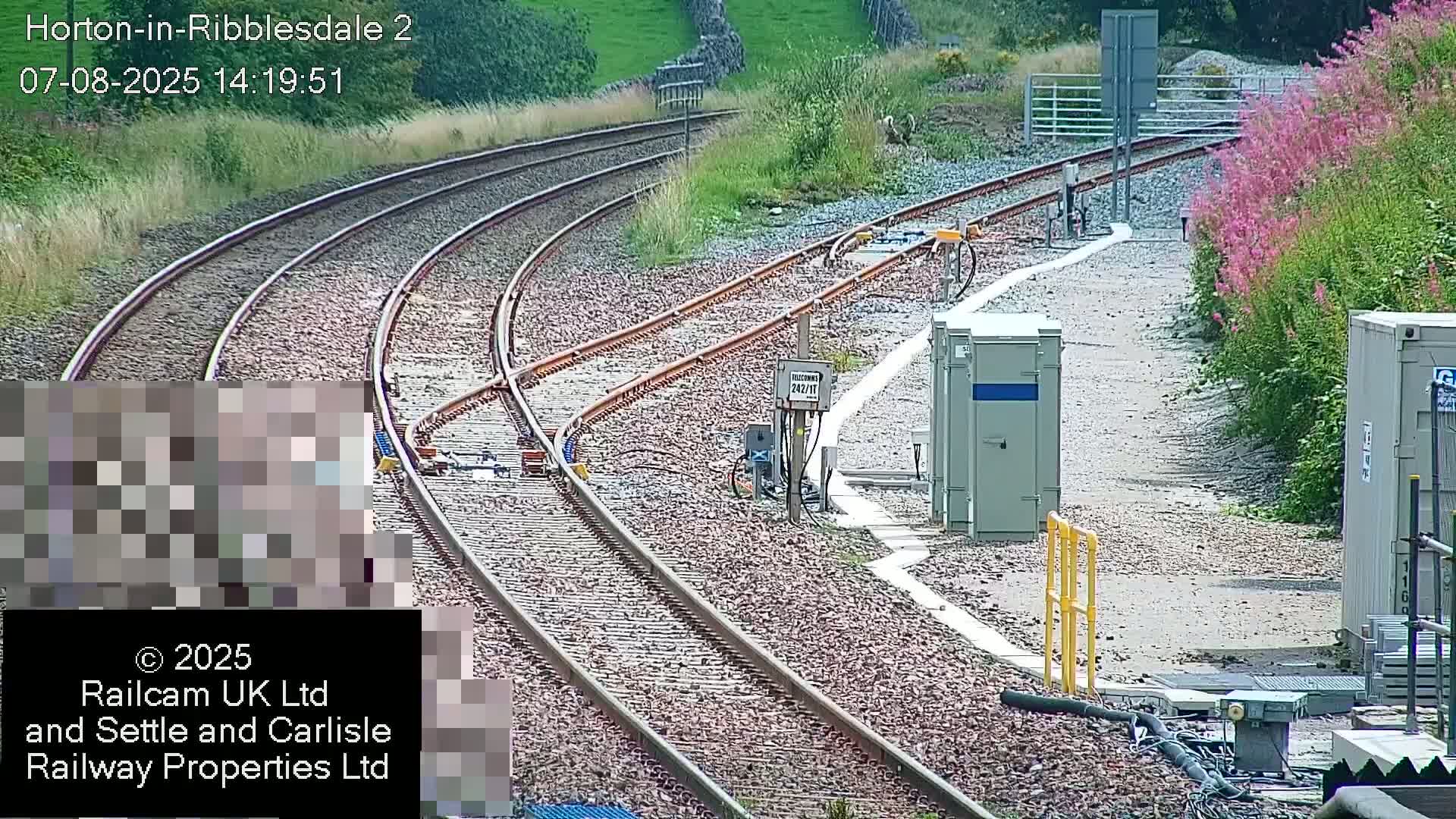 Horton-in-Ribblesdale Railway Station  South Towards View  & Quarry Siding Entrance Live Cam - North Yorkshire, Yorkshire and the Humber, England, United Kingdom