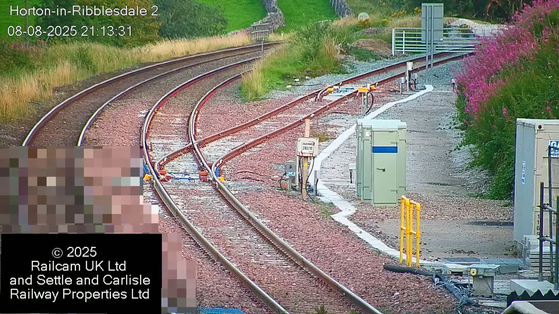 Horton-in-Ribblesdale Railway Station  South Towards View  & Quarry Siding Entrance Live Cam - North Yorkshire, Yorkshire and the Humber, England, United Kingdom