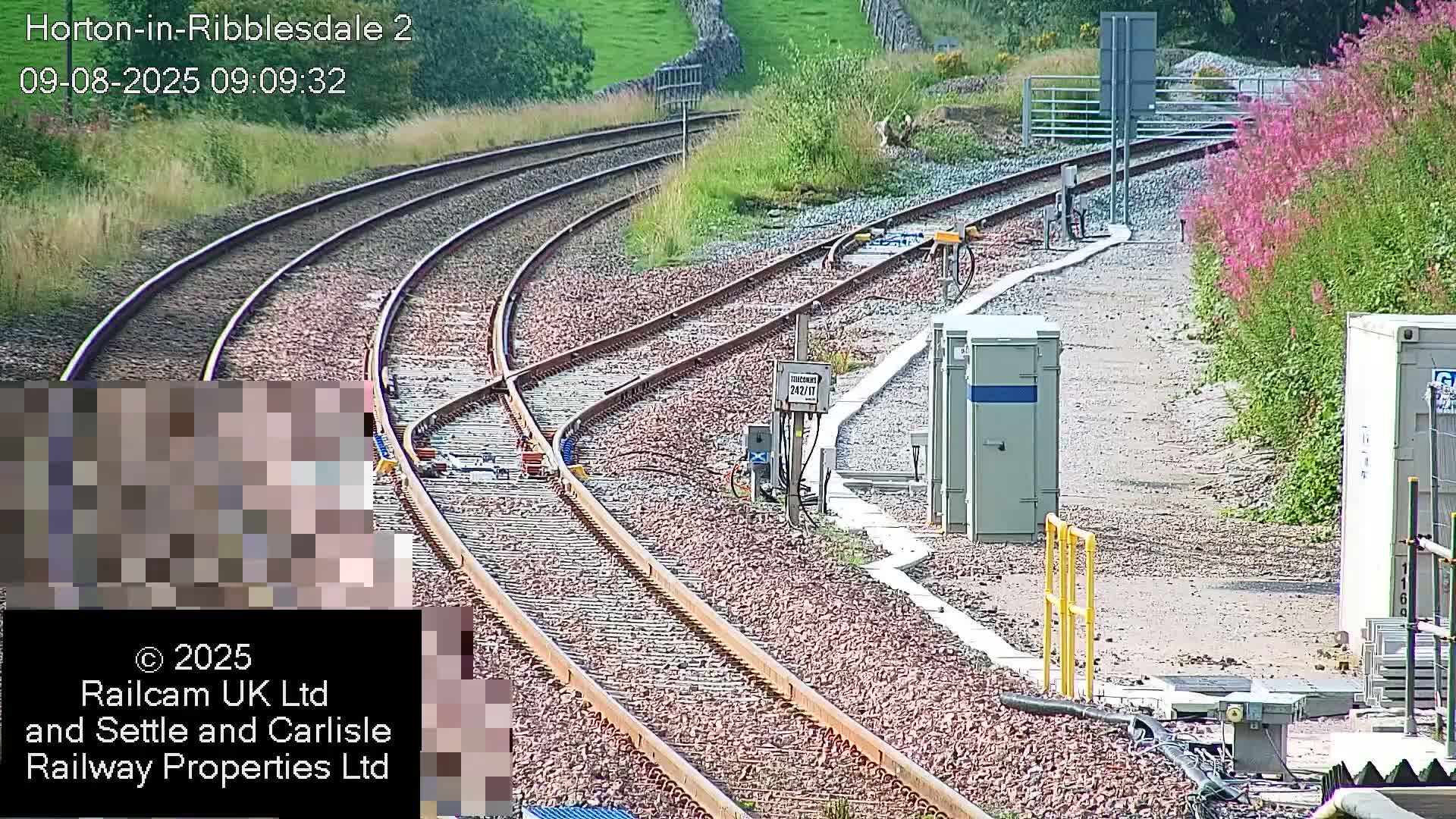 Horton-in-Ribblesdale Railway Station  South Towards View  & Quarry Siding Entrance Live Cam - North Yorkshire, Yorkshire and the Humber, England, United Kingdom