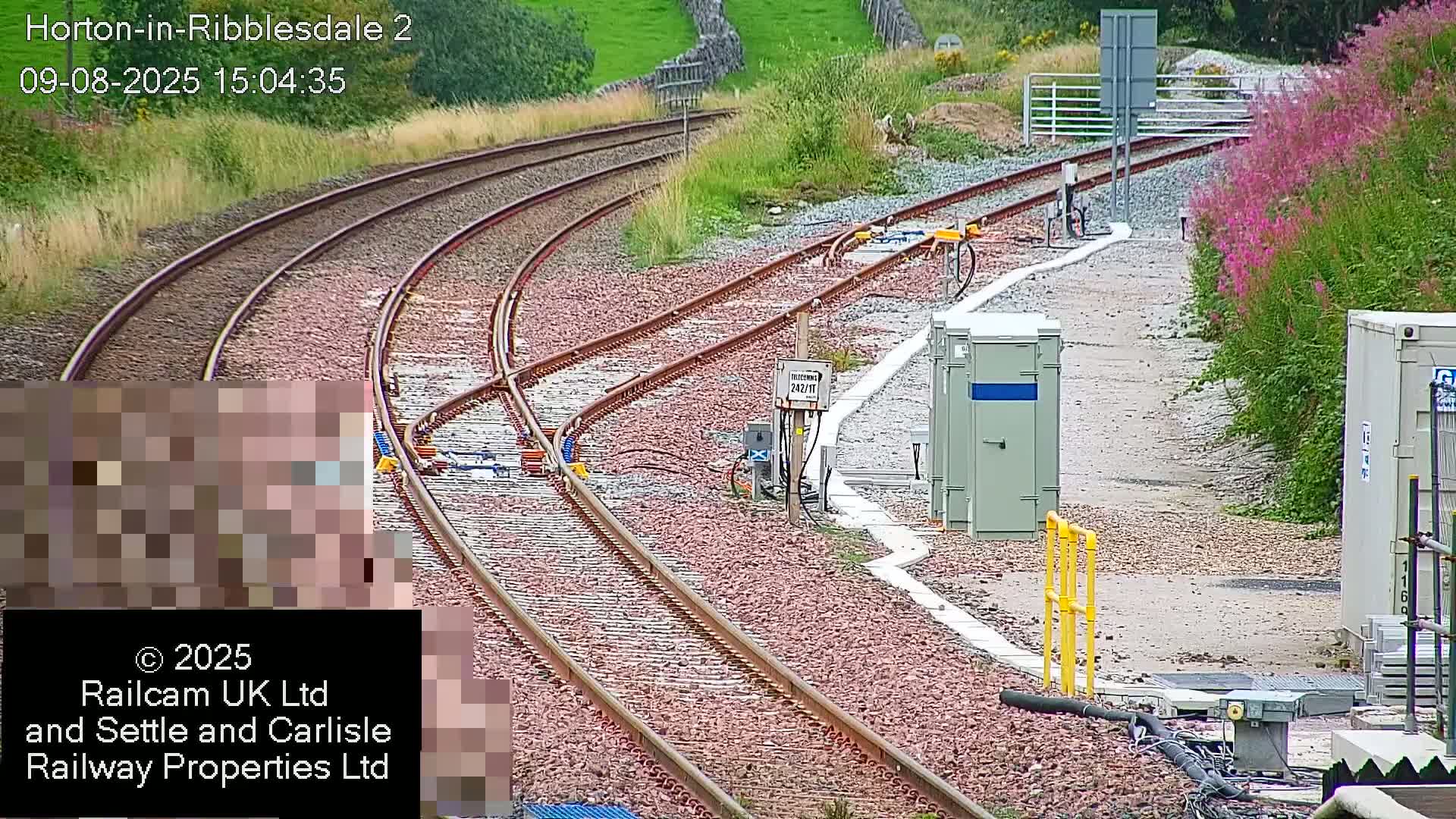 Horton-in-Ribblesdale Railway Station  South Towards View  & Quarry Siding Entrance Live Cam - North Yorkshire, Yorkshire and the Humber, England, United Kingdom