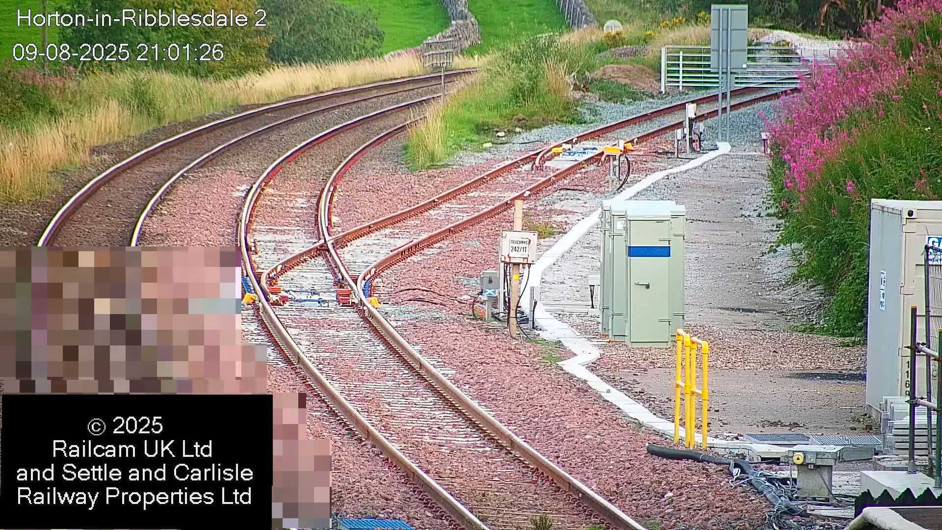 Horton-in-Ribblesdale Railway Station  South Towards View  & Quarry Siding Entrance Live Cam - North Yorkshire, Yorkshire and the Humber, England, United Kingdom