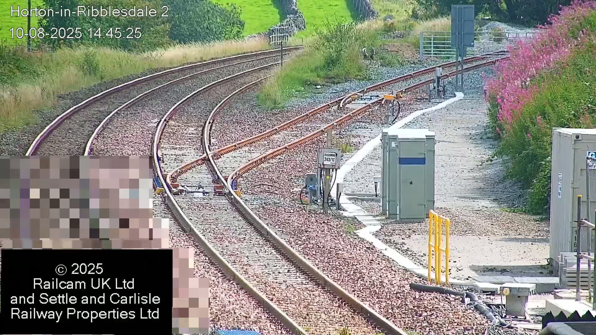 Horton-in-Ribblesdale Railway Station  South Towards View  & Quarry Siding Entrance Live Cam - North Yorkshire, Yorkshire and the Humber, England, United Kingdom