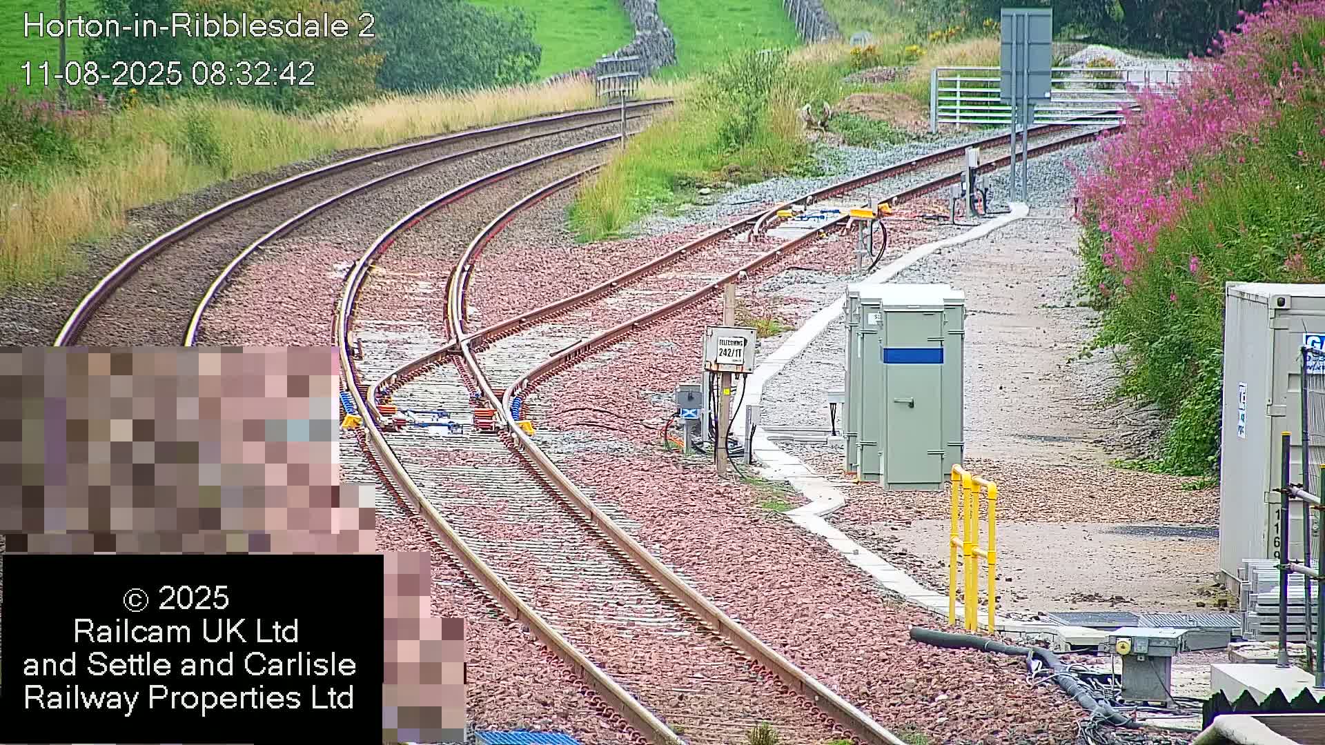 Horton-in-Ribblesdale Railway Station  South Towards View  & Quarry Siding Entrance Live Cam - North Yorkshire, Yorkshire and the Humber, England, United Kingdom