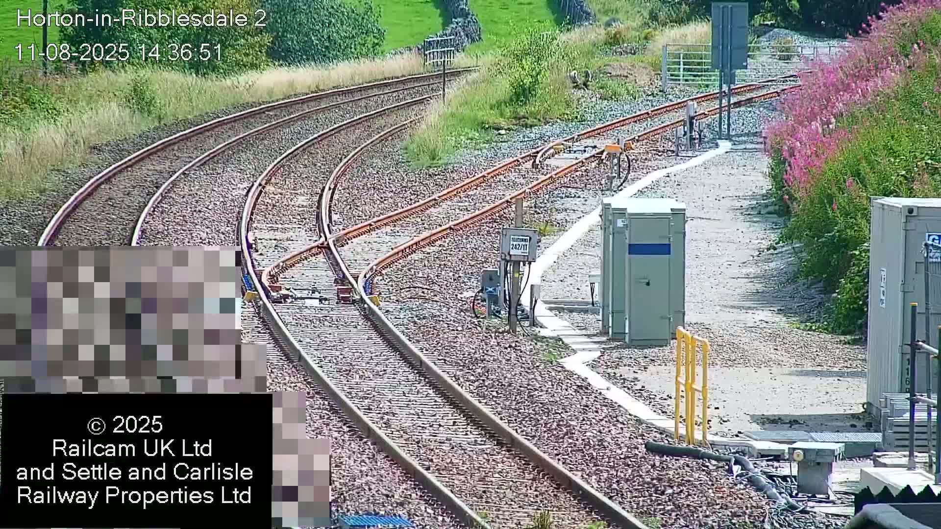 Horton-in-Ribblesdale Railway Station  South Towards View  & Quarry Siding Entrance Live Cam - North Yorkshire, Yorkshire and the Humber, England, United Kingdom