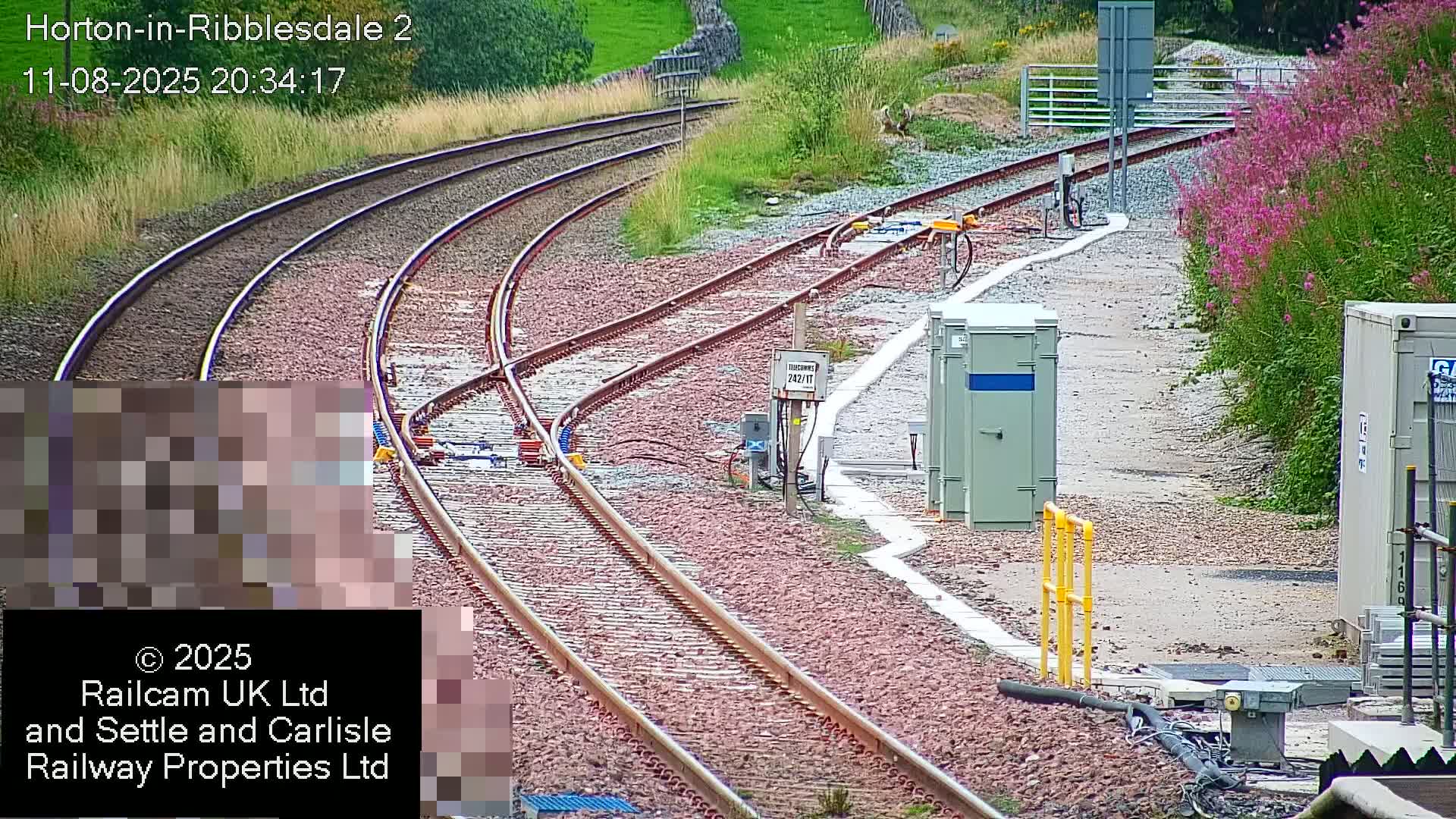 Horton-in-Ribblesdale Railway Station  South Towards View  & Quarry Siding Entrance Live Cam - North Yorkshire, Yorkshire and the Humber, England, United Kingdom