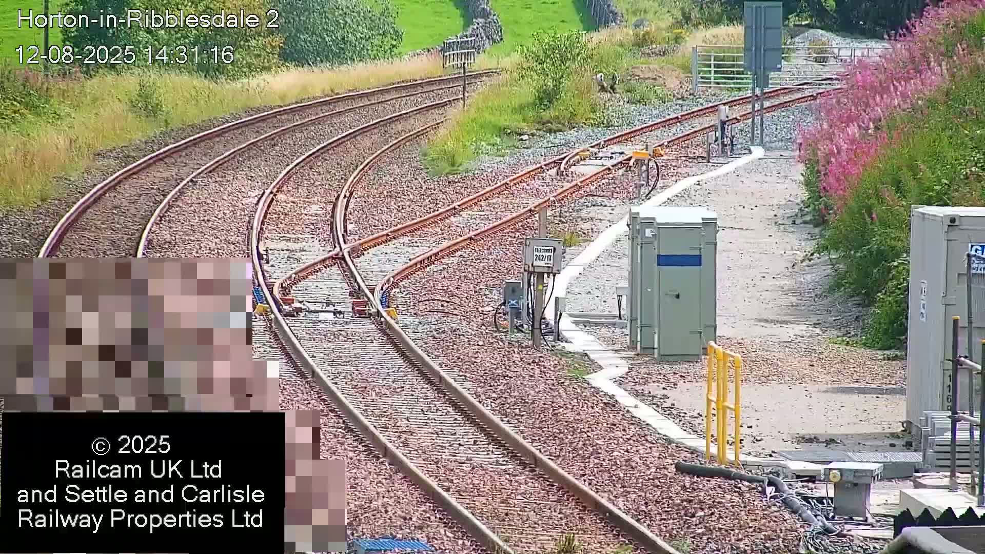 Horton-in-Ribblesdale Railway Station  South Towards View  & Quarry Siding Entrance Live Cam - North Yorkshire, Yorkshire and the Humber, England, United Kingdom