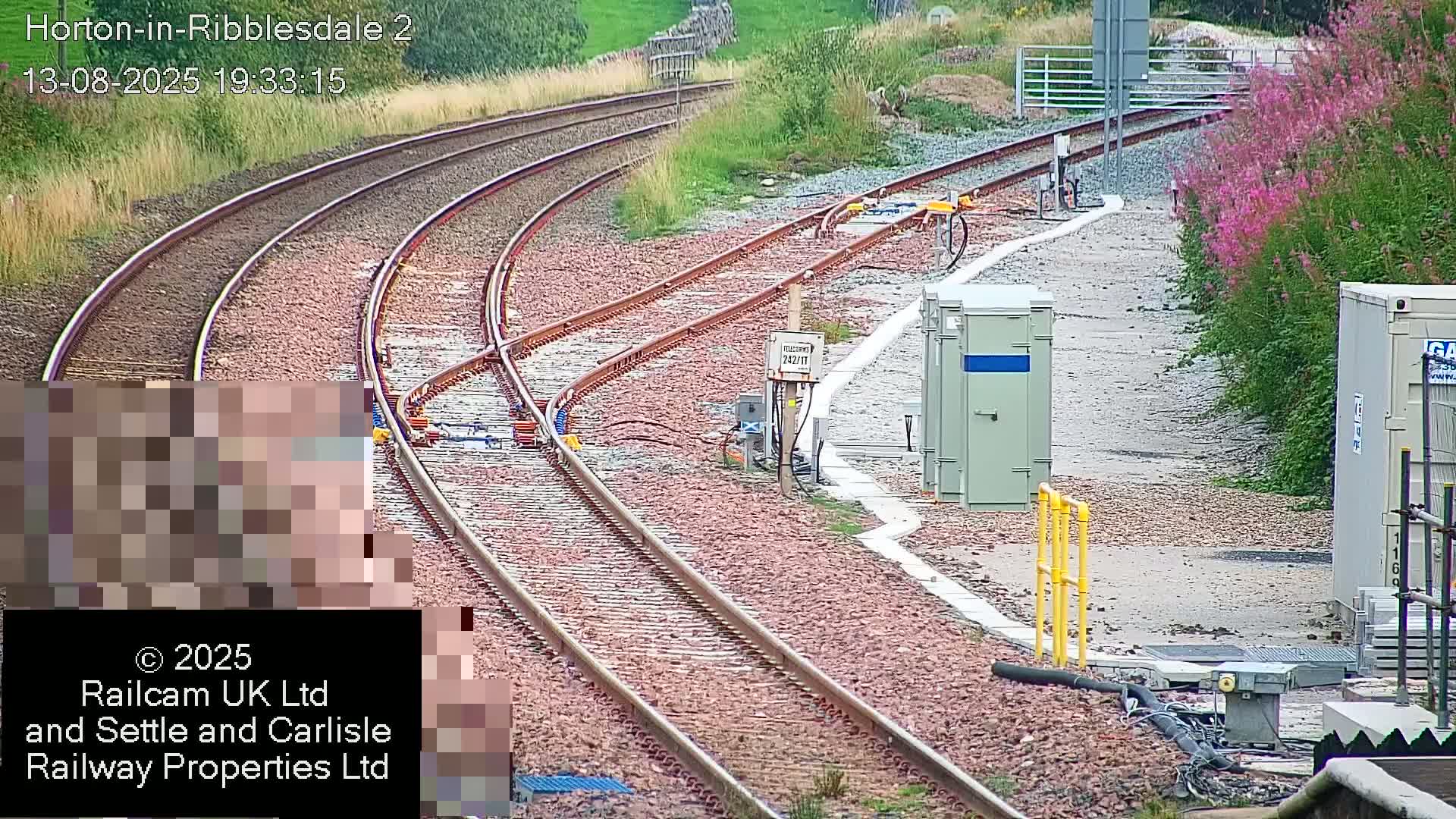 Horton-in-Ribblesdale Railway Station  South Towards View  & Quarry Siding Entrance Live Cam - North Yorkshire, Yorkshire and the Humber, England, United Kingdom