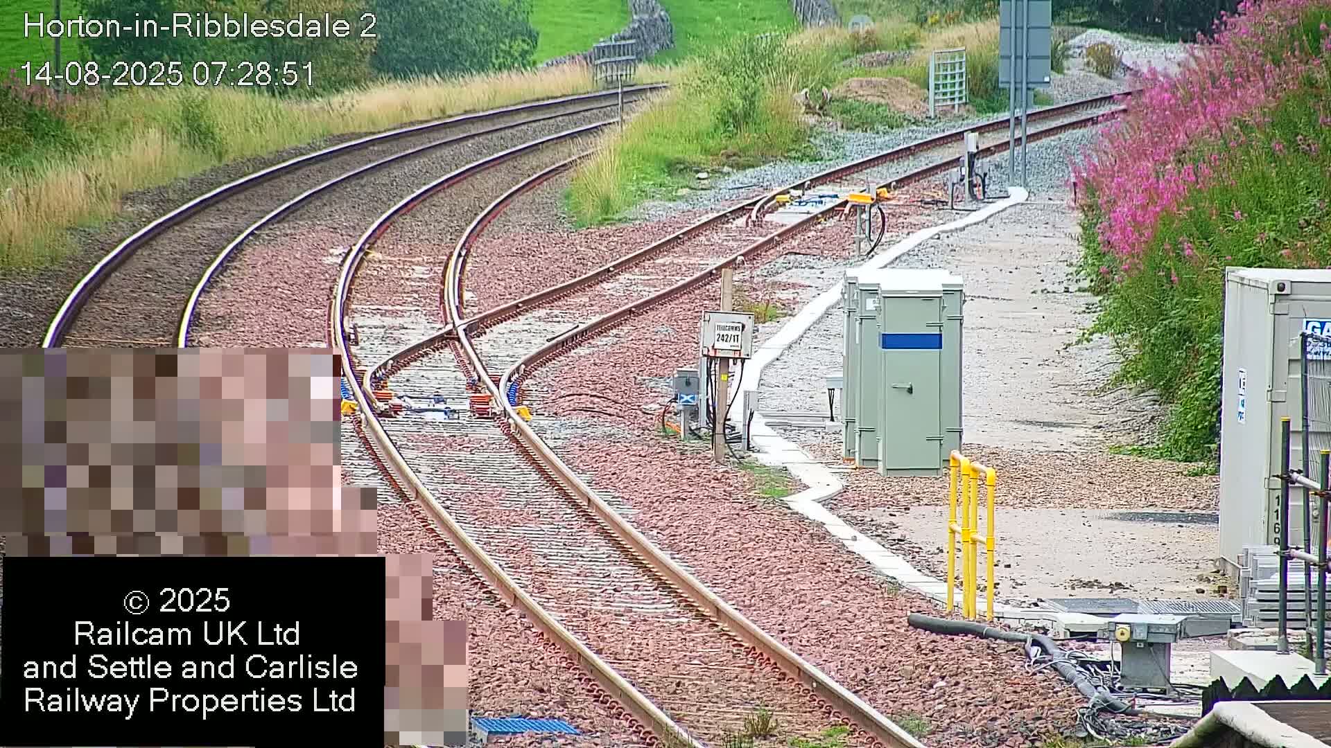 Horton-in-Ribblesdale Railway Station  South Towards View  & Quarry Siding Entrance Live Cam - North Yorkshire, Yorkshire and the Humber, England, United Kingdom