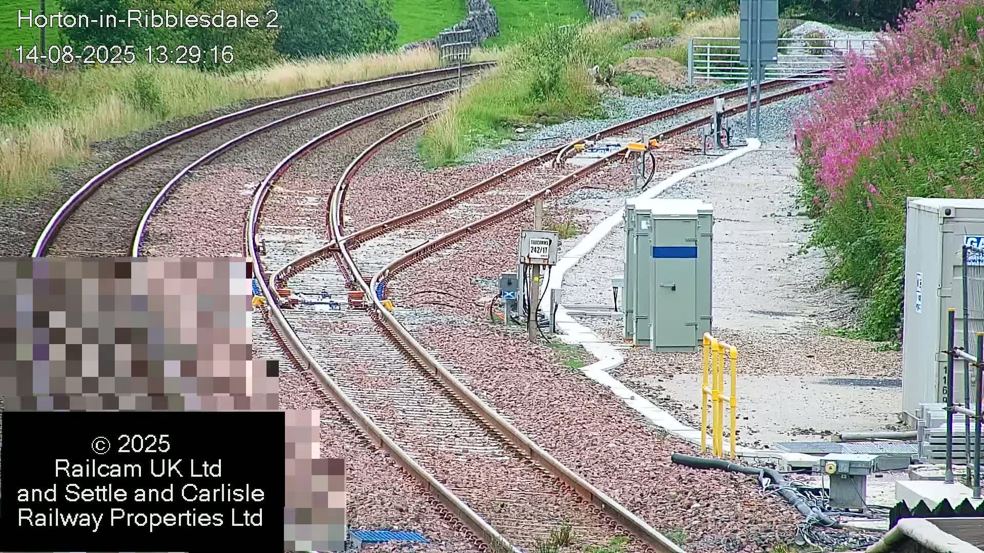 Horton-in-Ribblesdale Railway Station  South Towards View  & Quarry Siding Entrance Live Cam - North Yorkshire, Yorkshire and the Humber, England, United Kingdom
