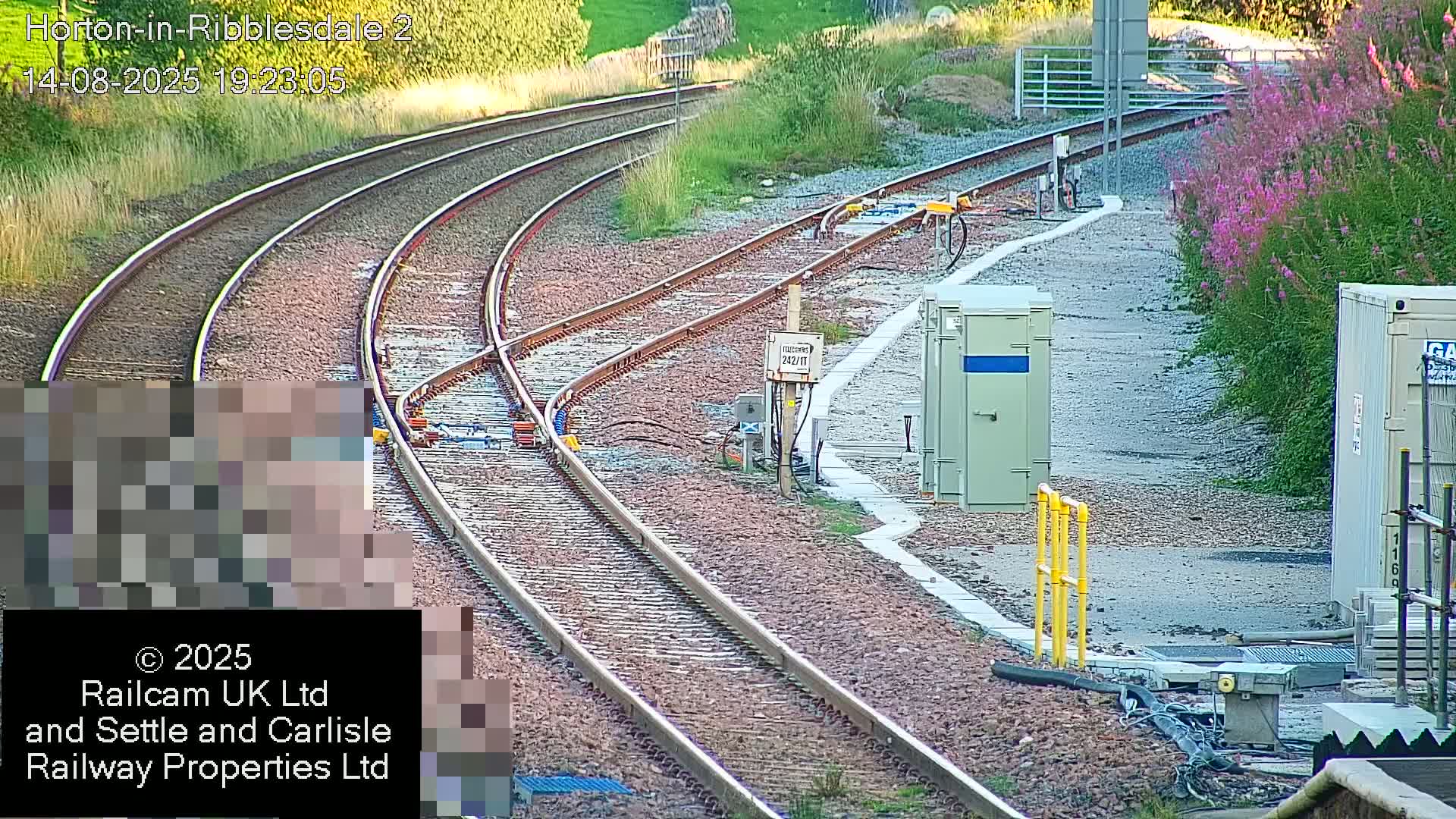 Horton-in-Ribblesdale Railway Station  South Towards View  & Quarry Siding Entrance Live Cam - North Yorkshire, Yorkshire and the Humber, England, United Kingdom