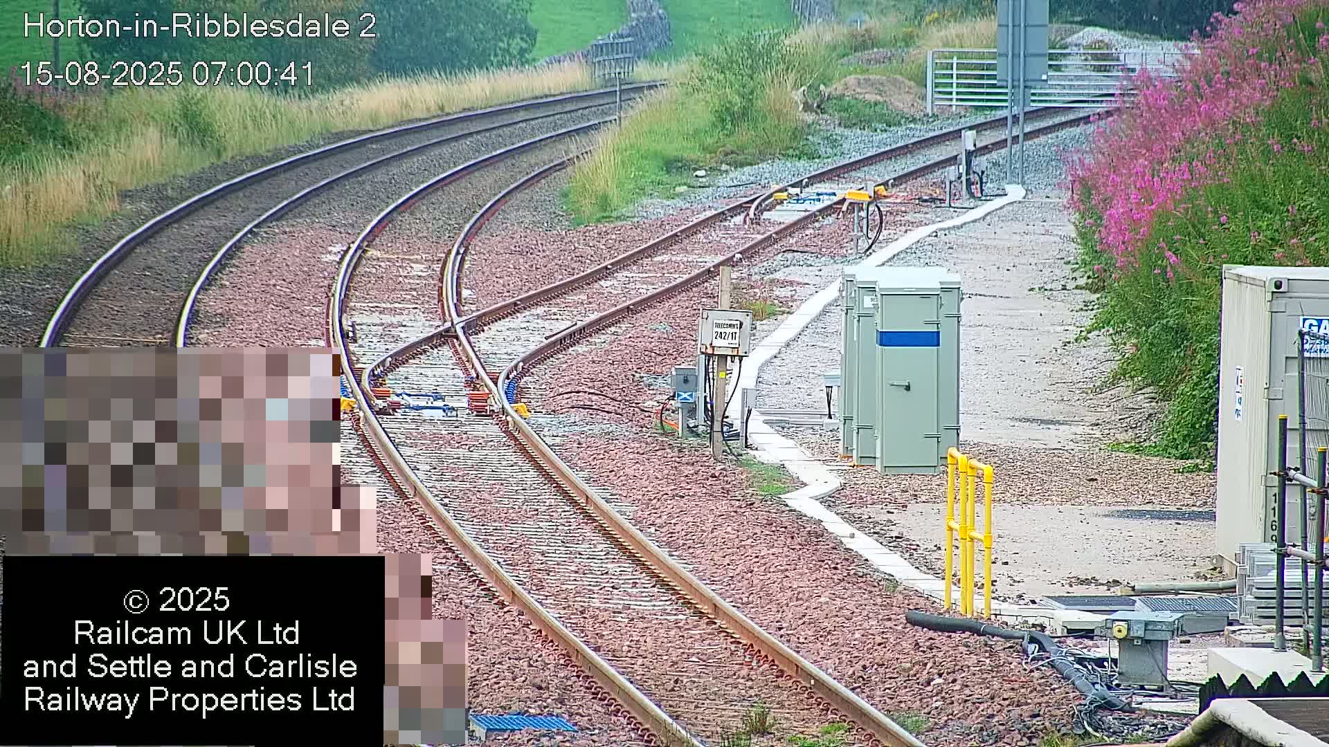 Horton-in-Ribblesdale Railway Station  South Towards View  & Quarry Siding Entrance Live Cam - North Yorkshire, Yorkshire and the Humber, England, United Kingdom