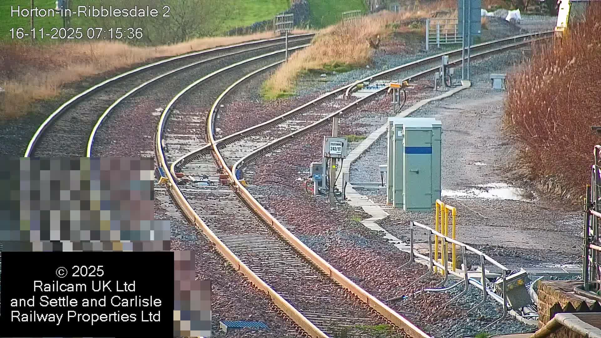 Horton-in-Ribblesdale Railway Station  South Towards View  & Quarry Siding Entrance Live Cam - North Yorkshire, Yorkshire and the Humber, England, United Kingdom